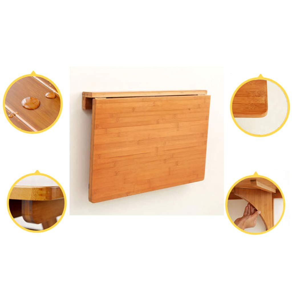 Foldable Wall-Mounted Drop-Leaf Table - Space-Saving Kitchen & Home Office Desk with Storage Shelves for Small Spaces