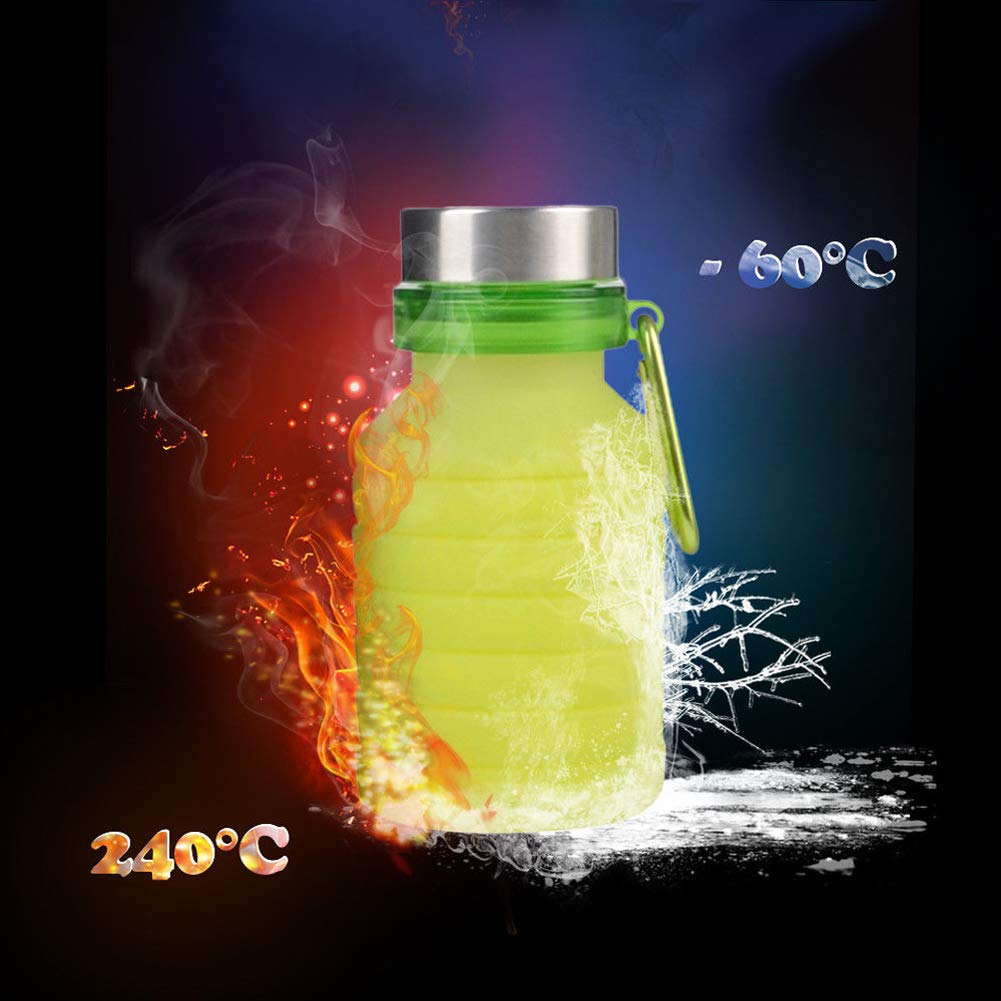 Collapsible Soft Silicone Water Bottle - Expandable Sports Bottle for Travel, Camping & Fitness - Portable BPA-Free Water Container for Hiking, Gym & Outdoor Activities
