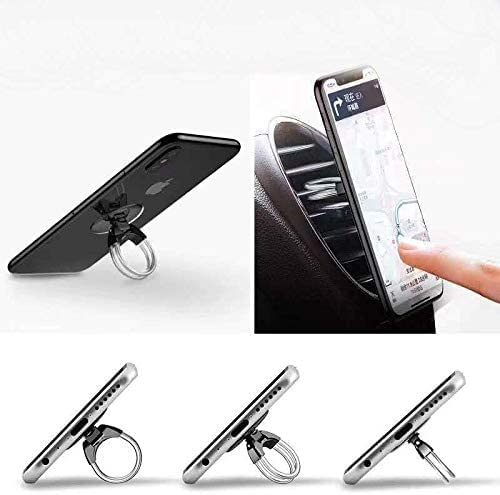 Tvoip 2Pcs Universal 3-in-1 Cell Phone Ring Holder, Finger Grip Stand & Car Vent Mount for Phones & Tablets, Silver - Perfect for Driving, Watching Videos, and Secure Grip