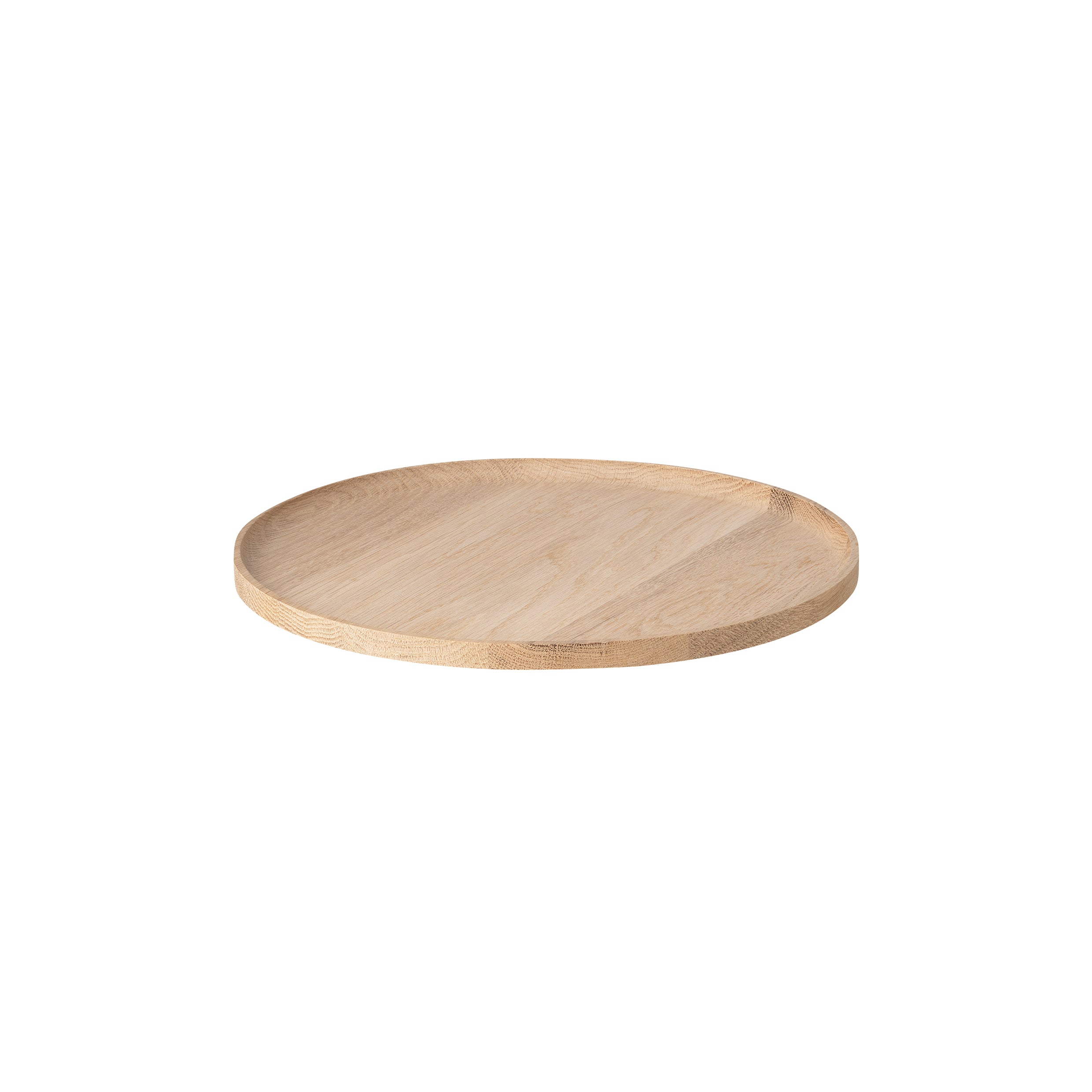 OKU Natural Oak Round Tray - Handcrafted Wooden Serving Tray for Coffee Table, Dining, or Kitchen Decor - Perfect for Entertaining, Breakfast in Bed, or Displaying Home Decor