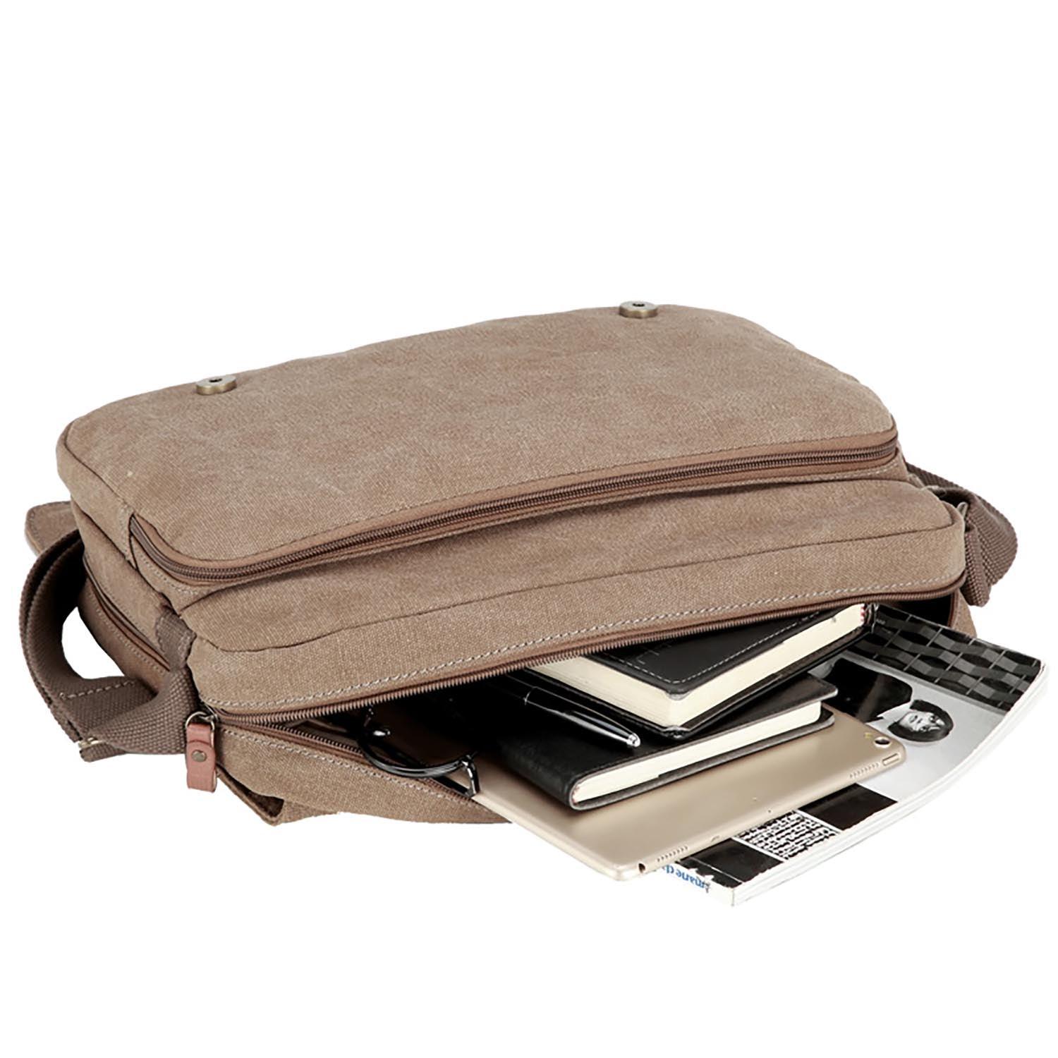 L1577 Troop London Classic Messenger Bag for Men & Women - Medium Size Genuine Leather Crossbody Bag - Perfect for Work, Travel & Everyday Use