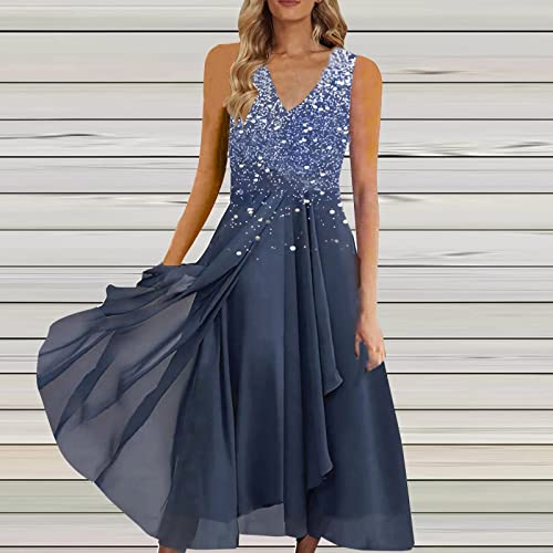 Navy_flowers Print Plus Size Dress for Women