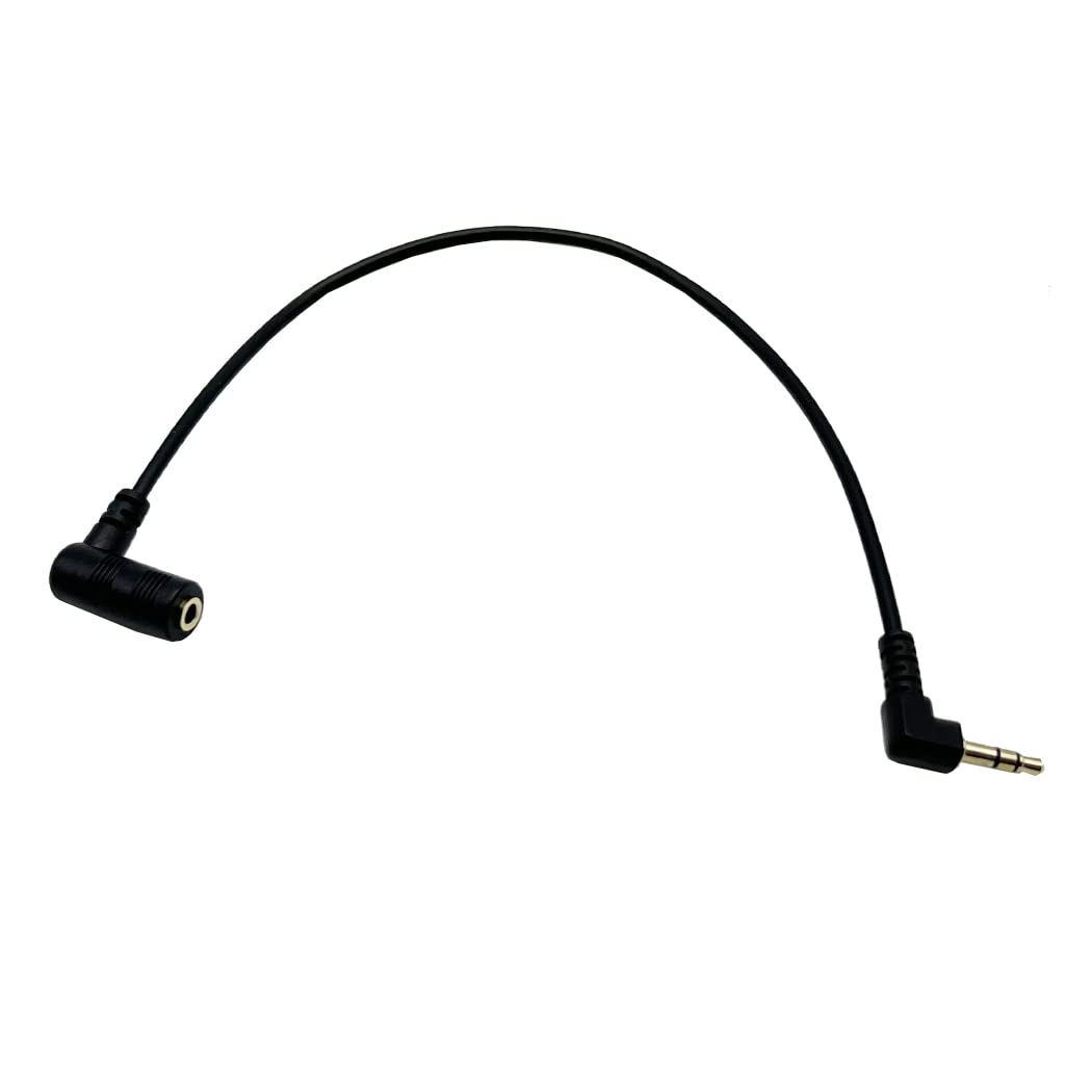 Seadream 3.5mm Stereo Audio Extension Cable - 30cm 3-Pole Angled Male to Angled Female Headphone Jack Extender for Beats by Dre, iPhone, Gaming Headsets - Perfect for Studio Recording, Mobile Devices & Home Theater Systems