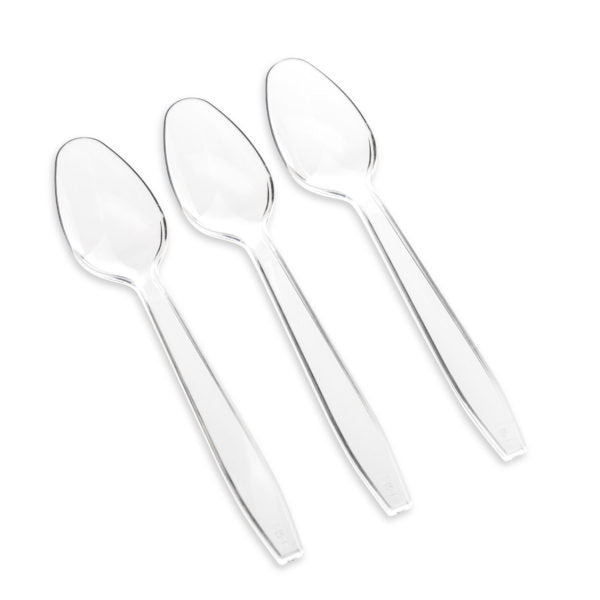 50-Piece Clear Plastic Cutlery Set - Premium Disposable Flatware for Parties, Picnics & Catering - Basic Cutlery Collection (Knives, Forks, Spoons)