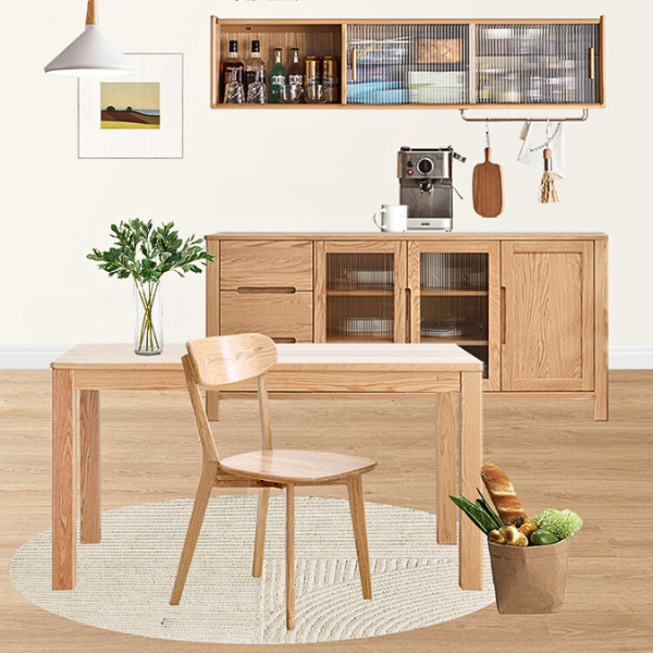 Solid Beech Wood Wall Mounted Sideboard Cabinet - Rustic Storage Locker for Entryway, Living Room & Dining Room Organization