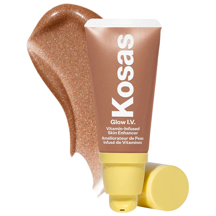 Kosas Glow I.V. Vitamin Infused Illuminator - Hydrating Face Highlighter for Dewy Makeup Look | Perfect for Daily Wear & Special Occasions