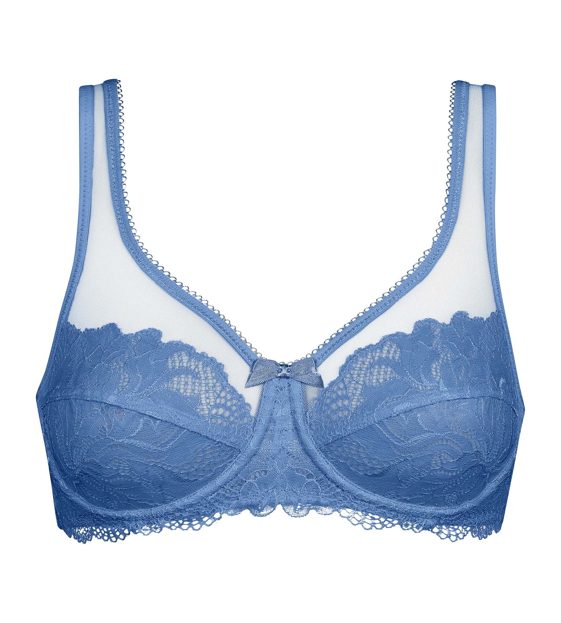 Blue Dim Generous Essentiel Lace Underwire Bra - Comfortable Full Coverage T-Shirt Bra for Everyday Wear & Special Occasions