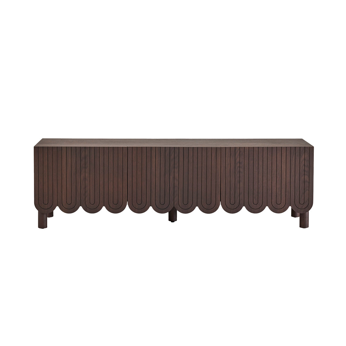 Dune Rise Three Door TV Stand Entertainment Center - Modern Media Console for Living Room, Bedroom & Home Theater