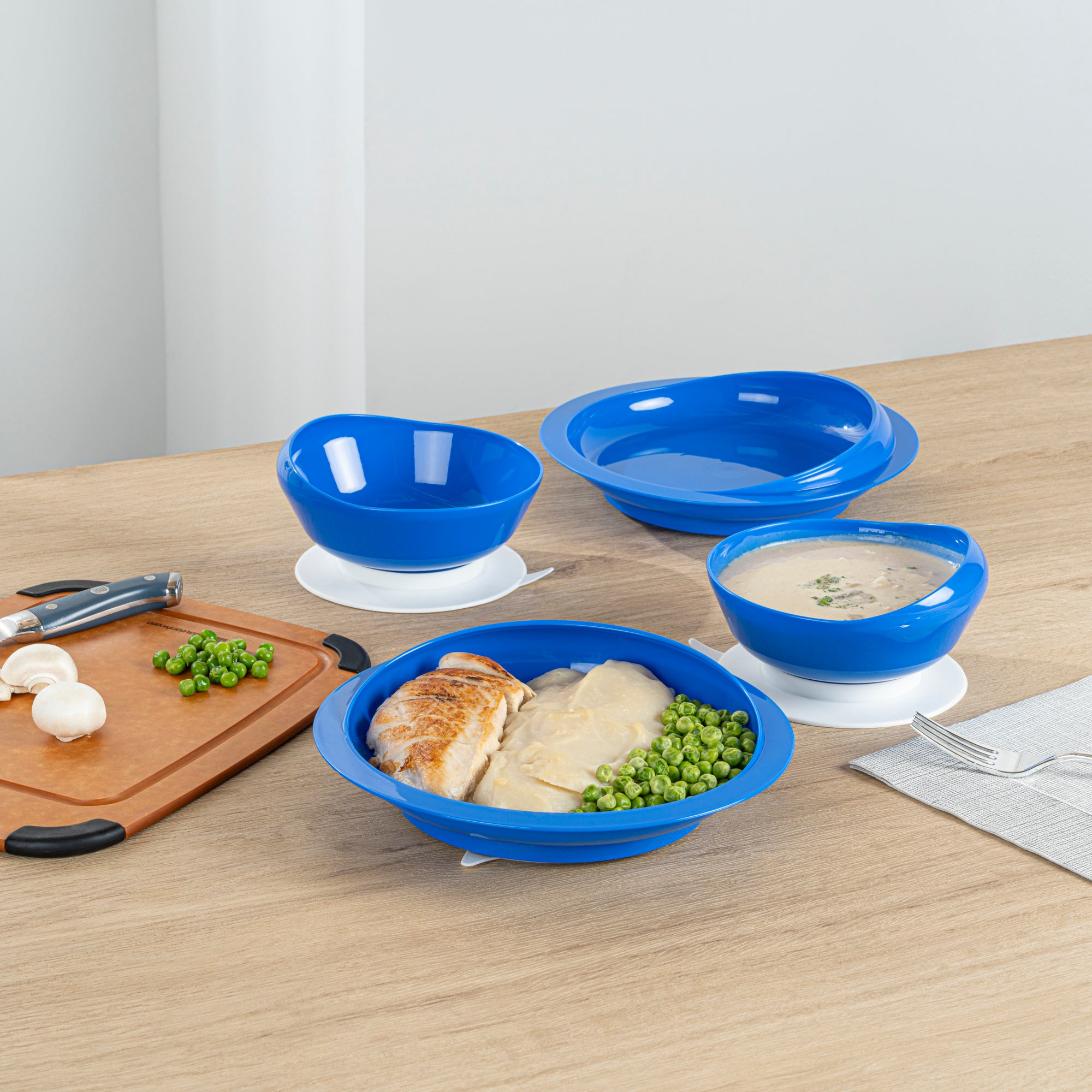 Spill-Proof Baby Feeding Set with Suction Base - 2-Piece Scoop Plate & Bowl Combo for Toddlers | BPA-Free Plastic Dishware | Ideal for High Chair, Travel & Mess-Free Meals