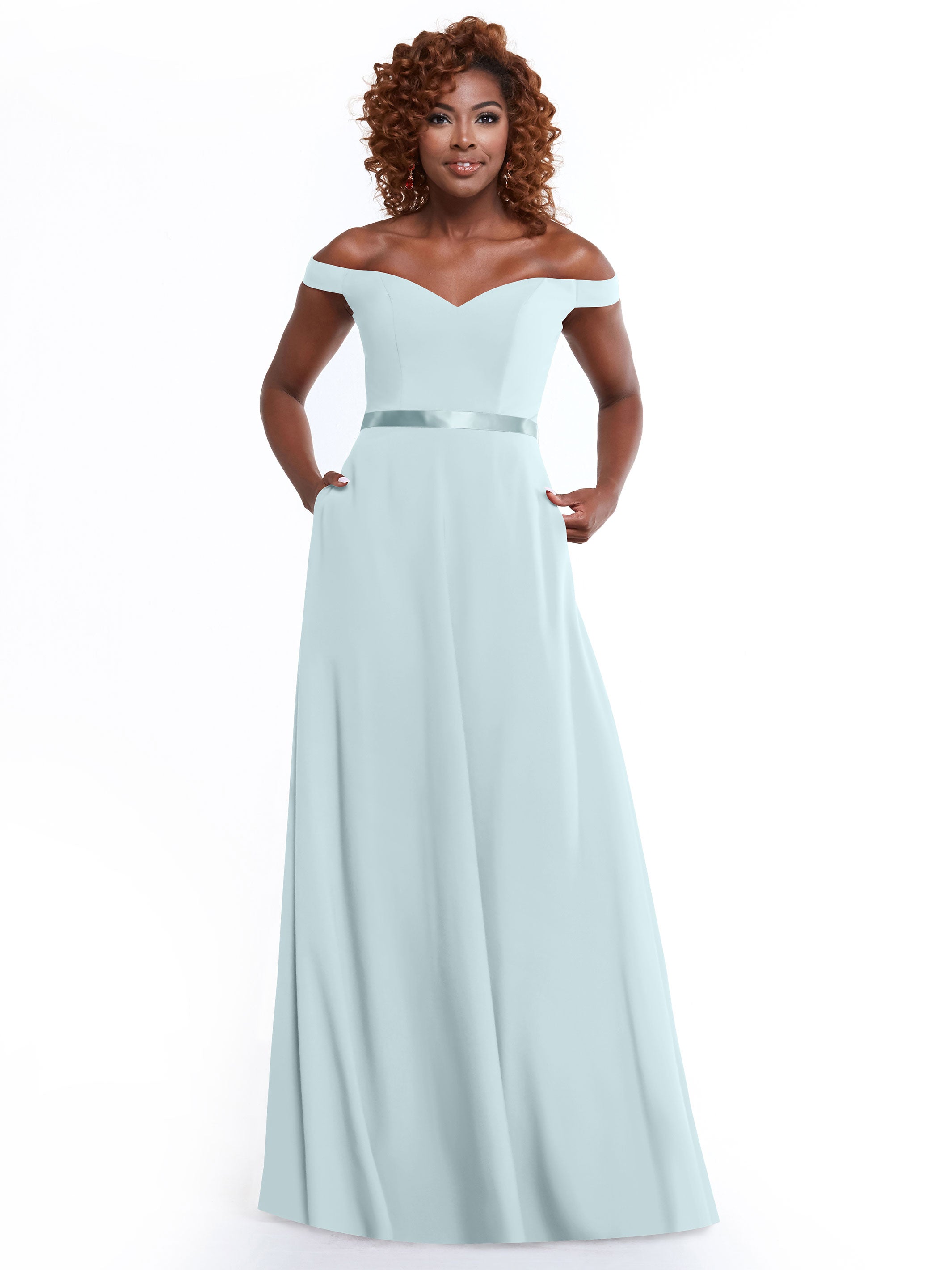 Elegant Off-the-Shoulder A-Line Chiffon Bridesmaid Dress with Sash - Size 80100 - Perfect for Weddings, Formal Events & Special Occasions