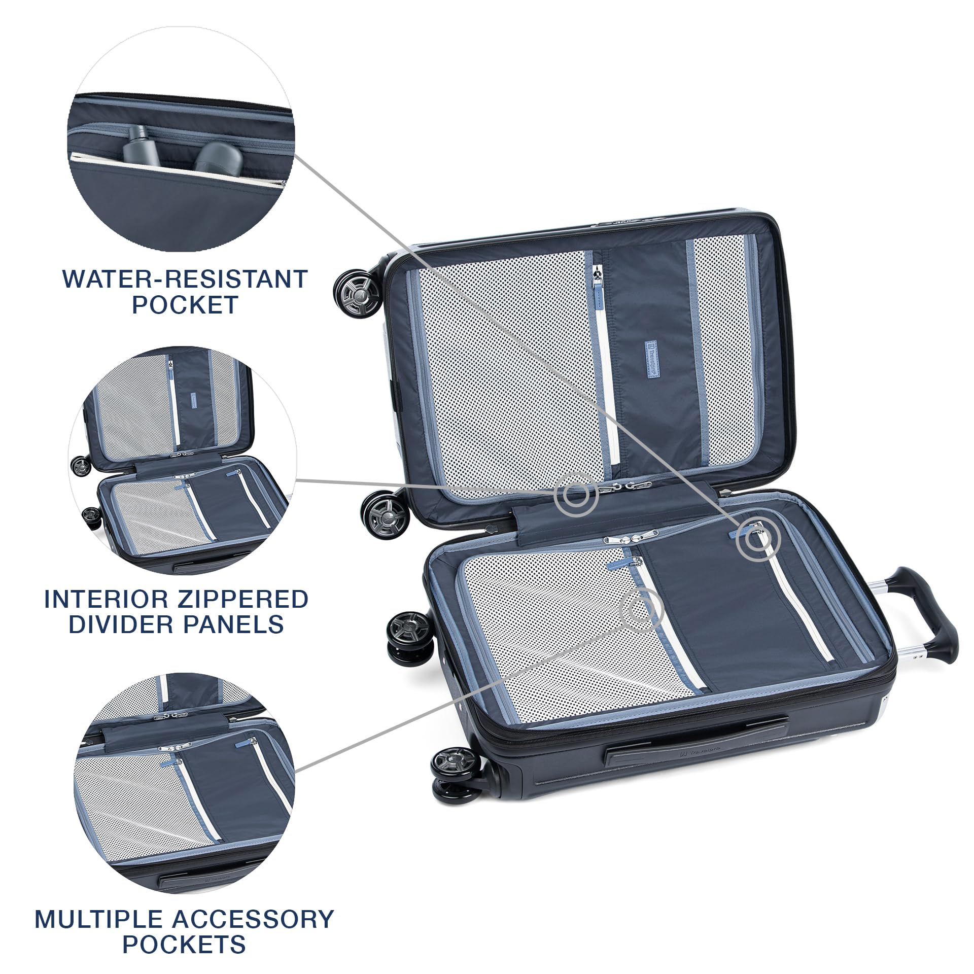 Travelpro Platinum Elite 21-Inch Expandable Hardside Carry on Luggage with 8 Spinner Wheels & TSA Lock - Polycarbonate Hard Shell Suitcase in Vintage Grey (Perfect for Business Travel & Weekend Getaways)