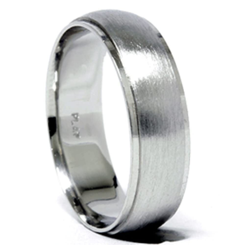 950 Platinum 6mm Brushed Men's Wedding Band Ring - Durable & Hypoallergenic for Everyday Wear, Anniversary & Special Occasions