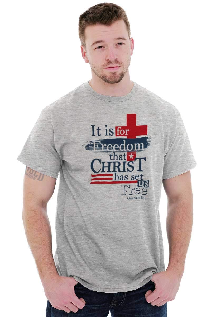 Christian for Freedom Religious Cross Graphic T-Shirt for Men & Women - Faith-Inspired Apparel for Church, Worship & Everyday Wear