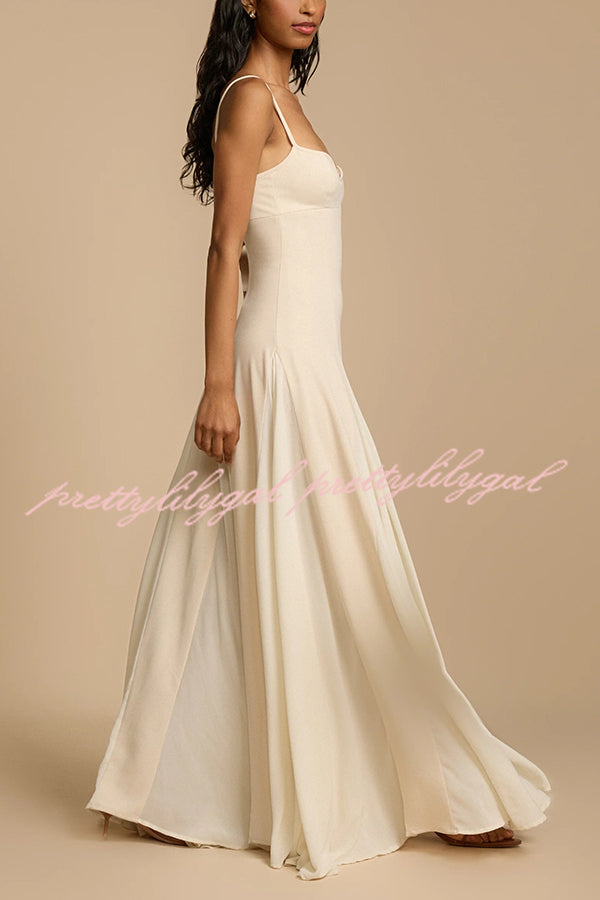Timeless Elegance Panelled Tulle A-Line Slip Maxi Dress - Perfect for Weddings, Parties & Special Occasions