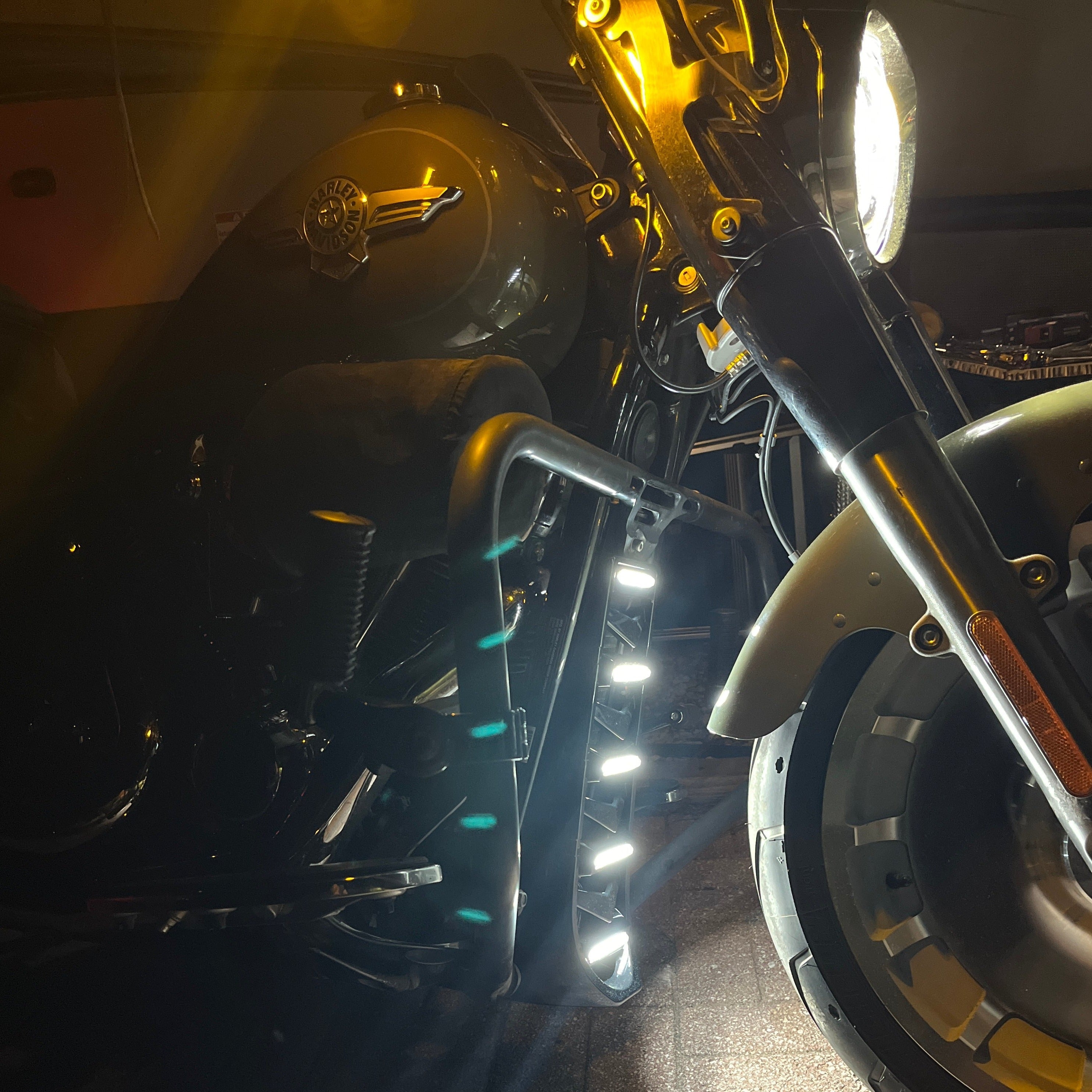 Eagle Lights LUMENSHIELD Chin Spoiler & Radiator Guard with LED Light Bars for 2018+ Harley Davidson Softail - Motorcycle Front Protection & Custom Styling for Night Riding & Urban Commuting