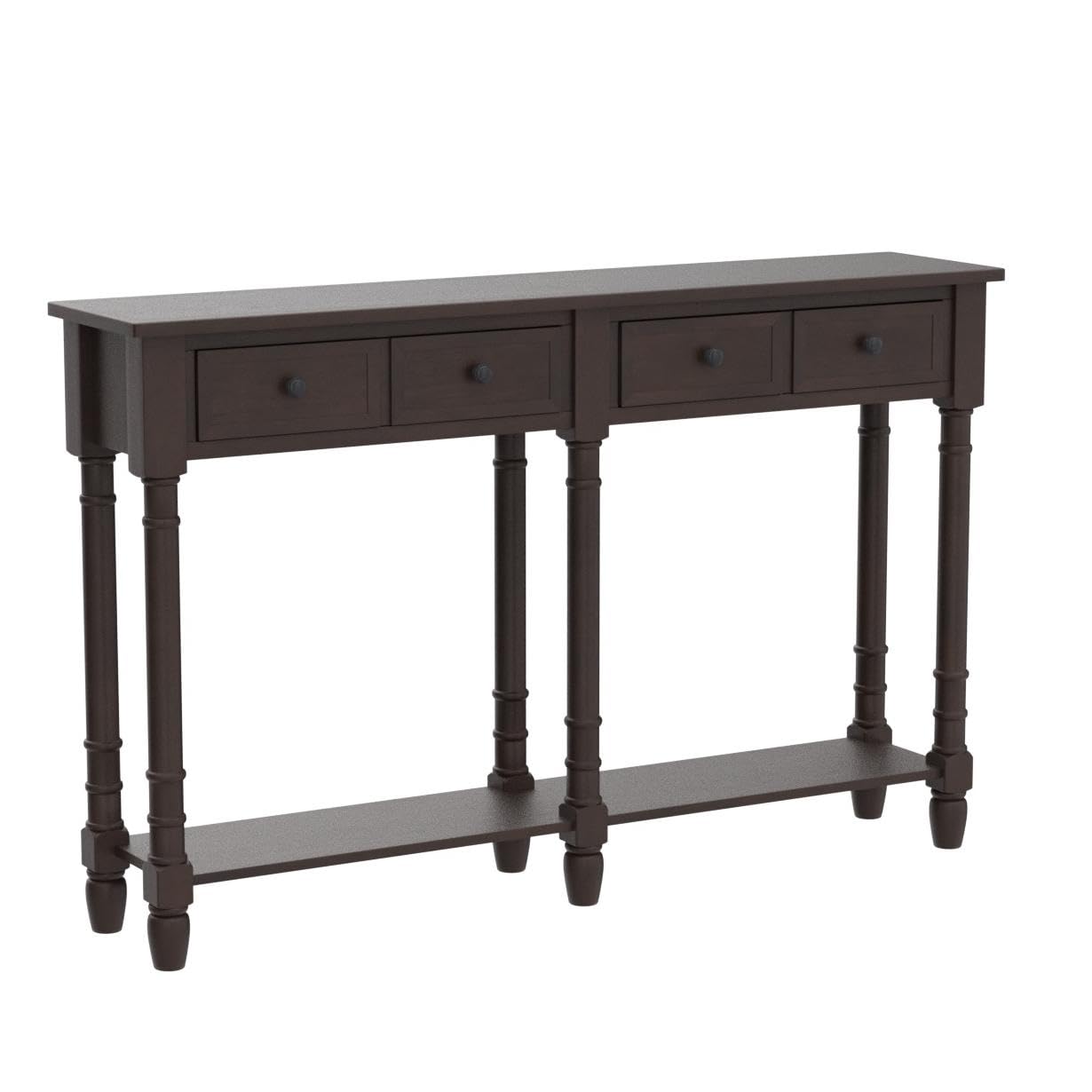 Modern Espresso Console Table with 2 Storage Drawers & Bottom Shelf - Entryway Sofa Table, Hallway Furniture for Living Room - Perfect for Small Spaces & Home Decor