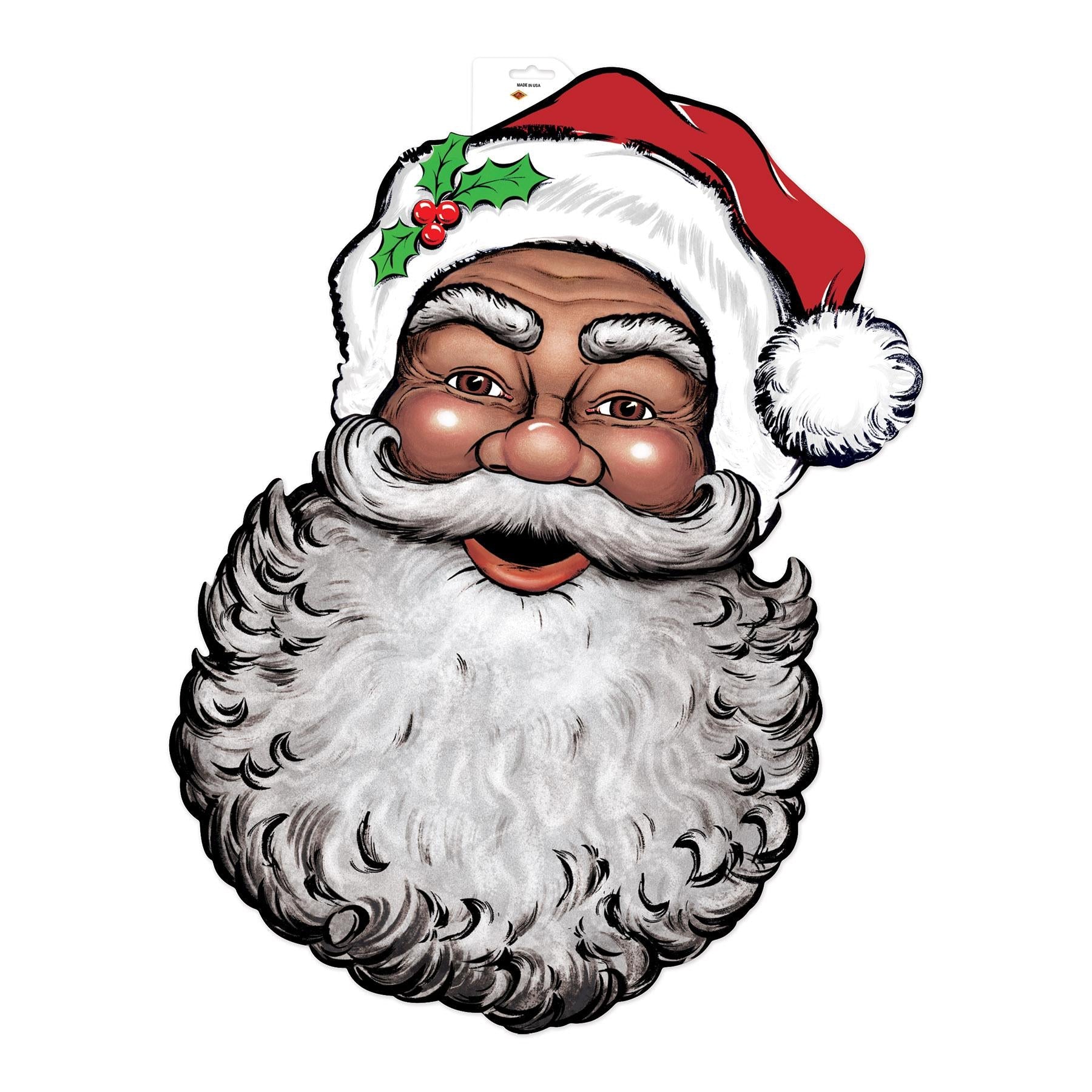 12 Pack Beistle Double-Sided Santa Face Cutouts - Christmas Party Decorations, Holiday Photo Booth Props, Festive Home & Office Decor