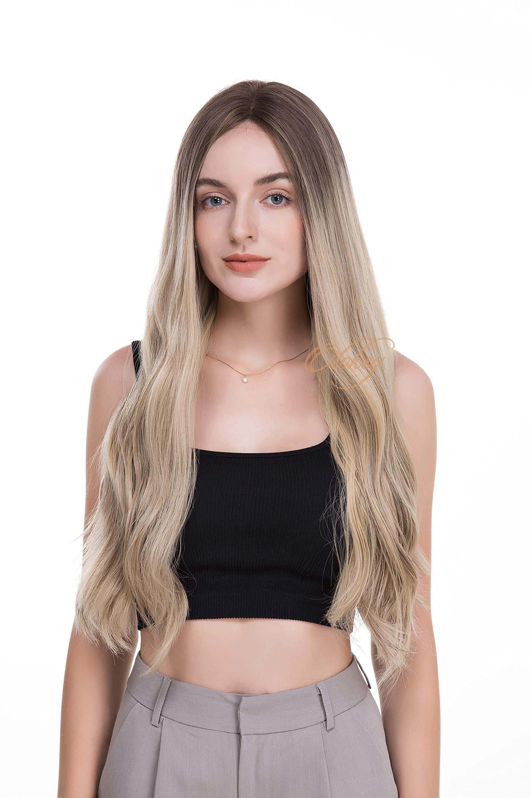 16-inch Virgin European Hair Kosher Wig - Lace Top Balayage Ombre Blonde Highlights | Perfect for Cosplay, Daily Wear & Special Occasions