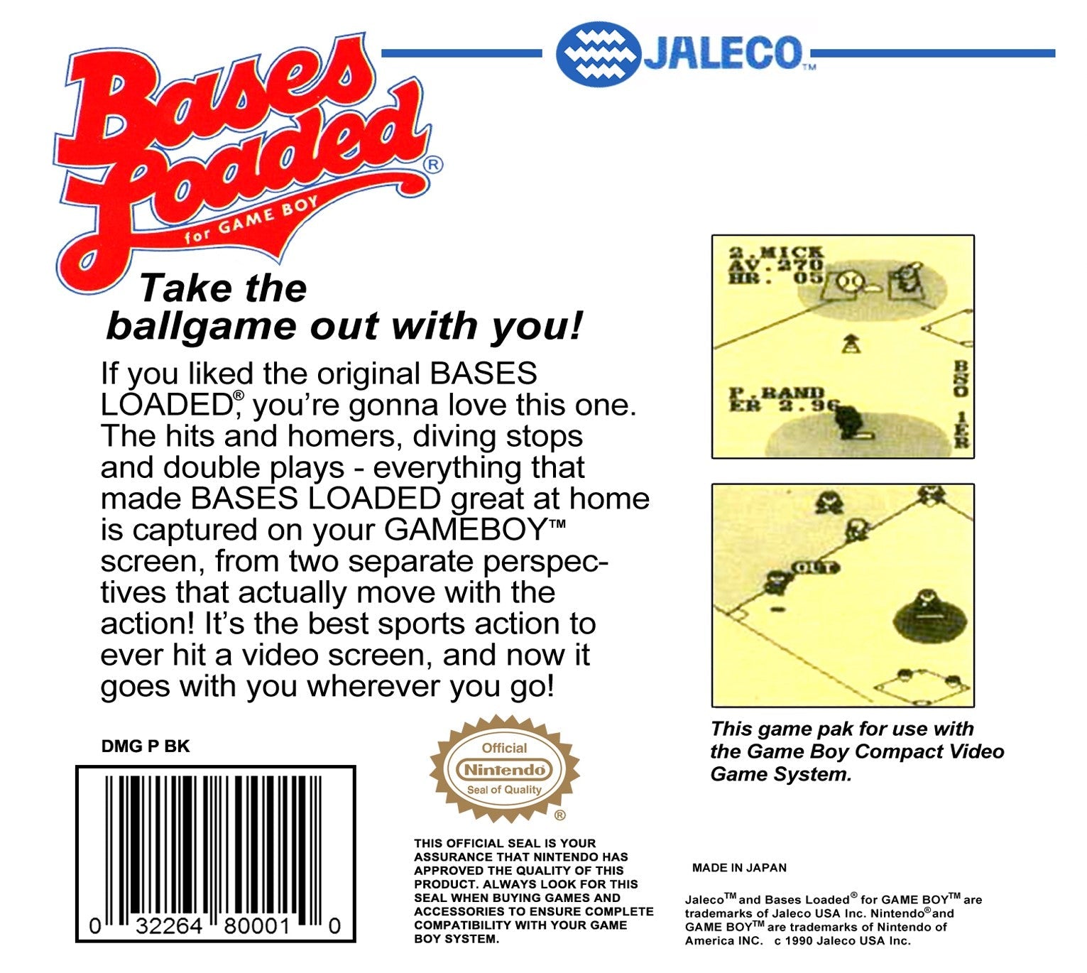 Used Bases Loaded Game Boy Video Games - Retro Gaming Collectible for Nintendo Enthusiasts | Perfect for Nostalgic Play & Collector's Display