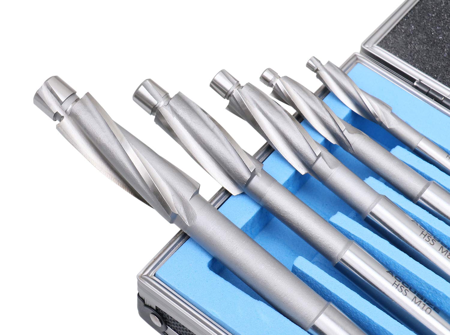 Accusize Premium Metric HSS Solid Cap Screw Counterbore Set - 3 Flute Straight Shank, 7 Piece (509S-007M) for Metalworking & Woodworking Projects
