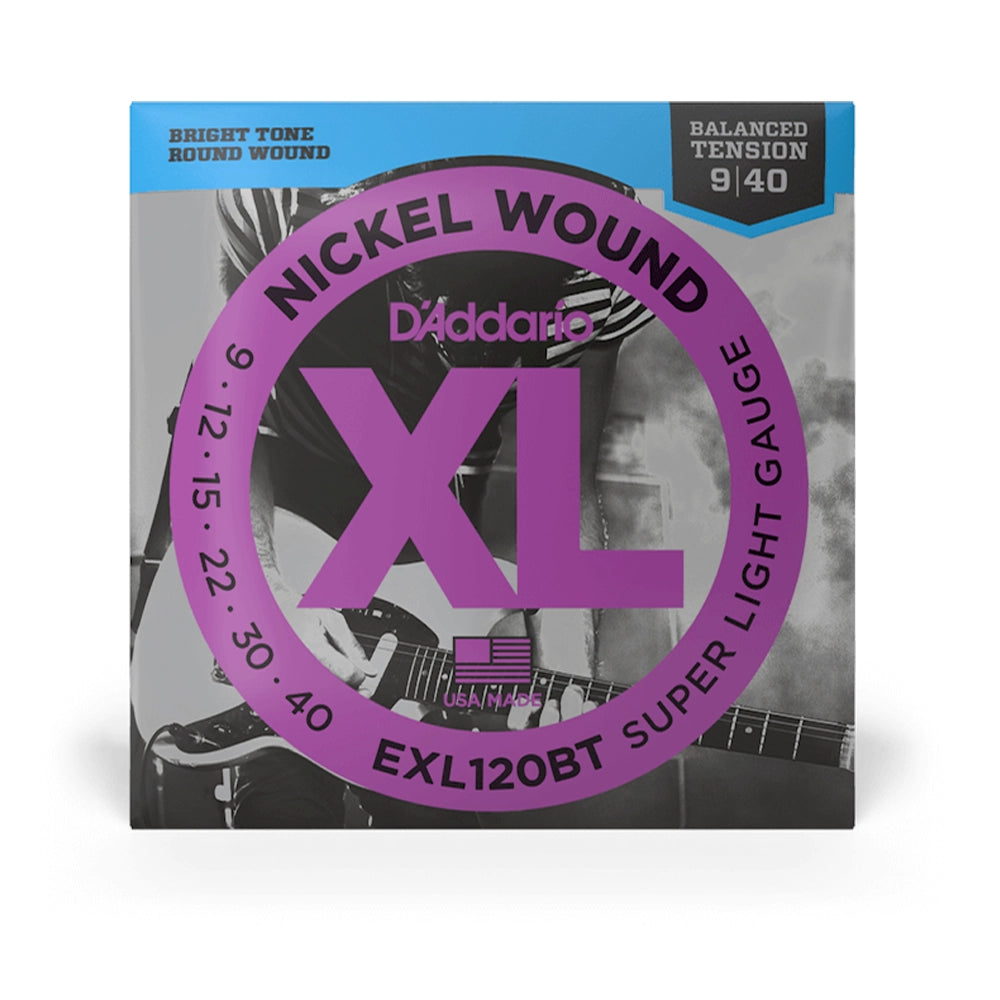 D'Addario EXL120BT Balanced Tension X Lite Electric Guitar Strings - Single Pack (10-46 Gauge) for Rock, Blues & Jazz Performance