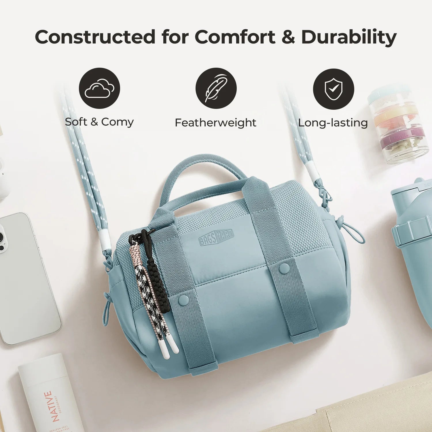 REIKI 5.5L Mini Duffle Bag - Lightweight Compact Gym Bag for Workout, Yoga, Travel & Sports - Water-Resistant Small Duffel for Men & Women