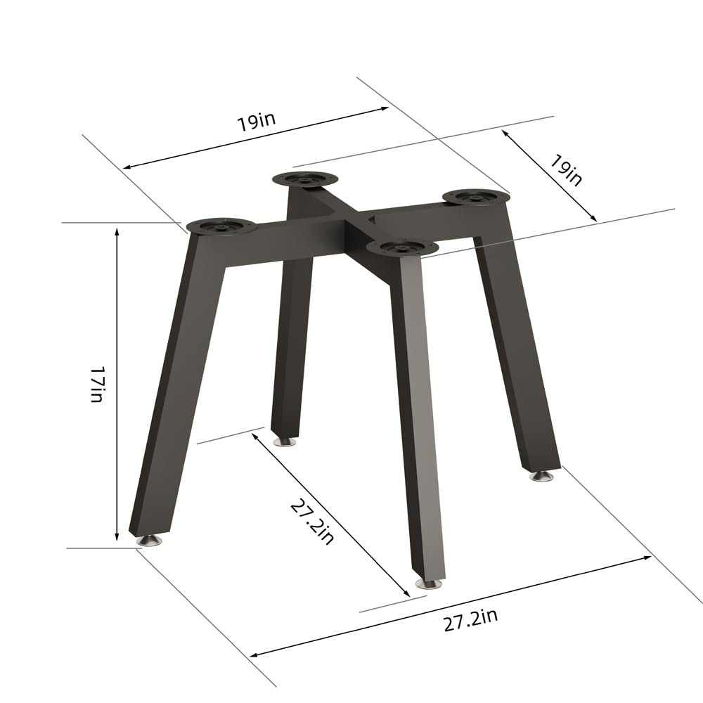 18 Inch Metal Coffee Table Legs - Dual Use Furniture Desk Legs for End Tables, TV Stands & DIY Projects - Sturdy Base for Marble, Glass or Wood Tops - Perfect for Living Room, Office & Home Decor