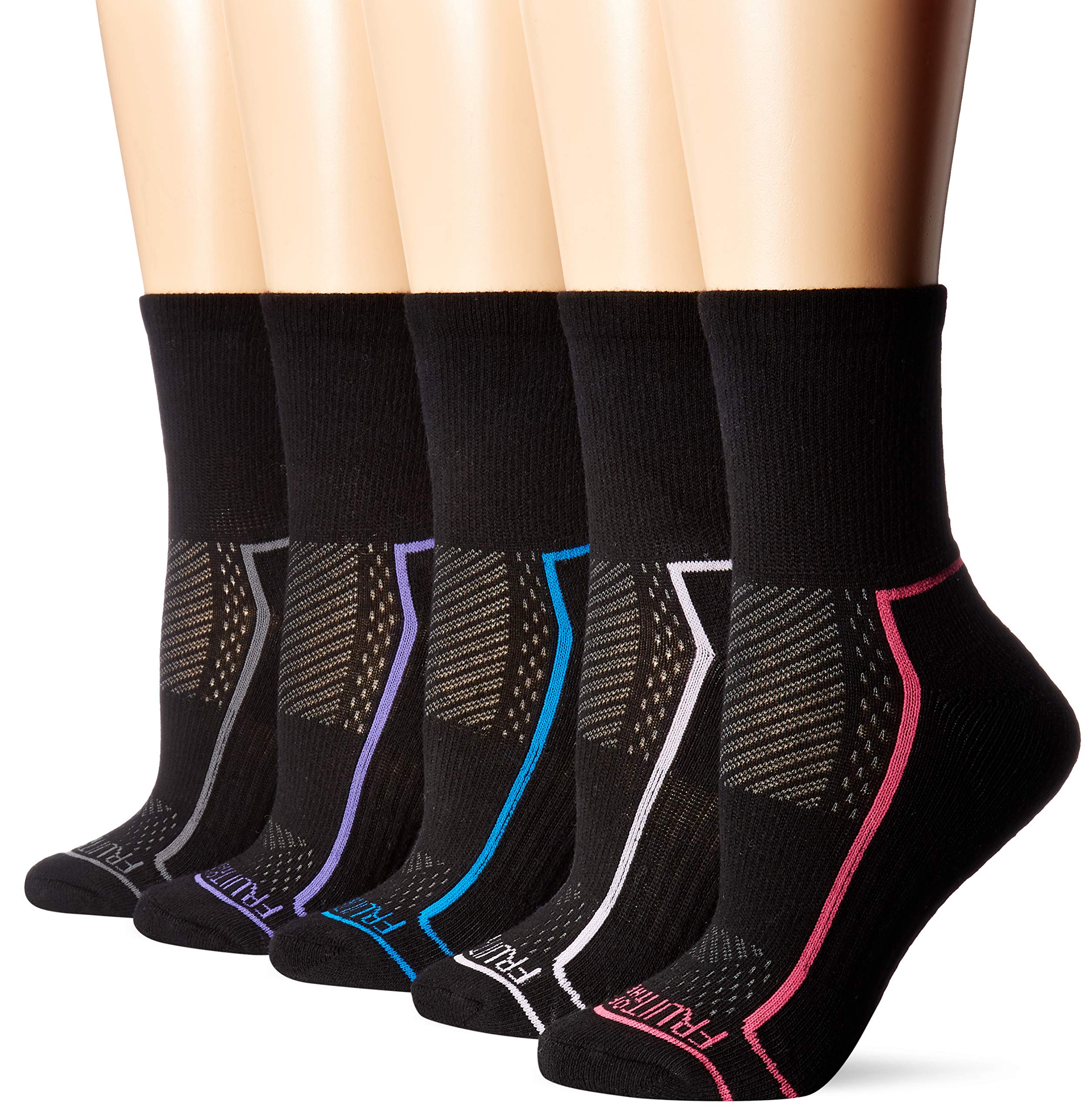Fruit of the Loom Women's Coolzone Active Lightweight Cotton Socks - Breathable & Comfortable Athletic Socks for Running, Yoga & Everyday Wear