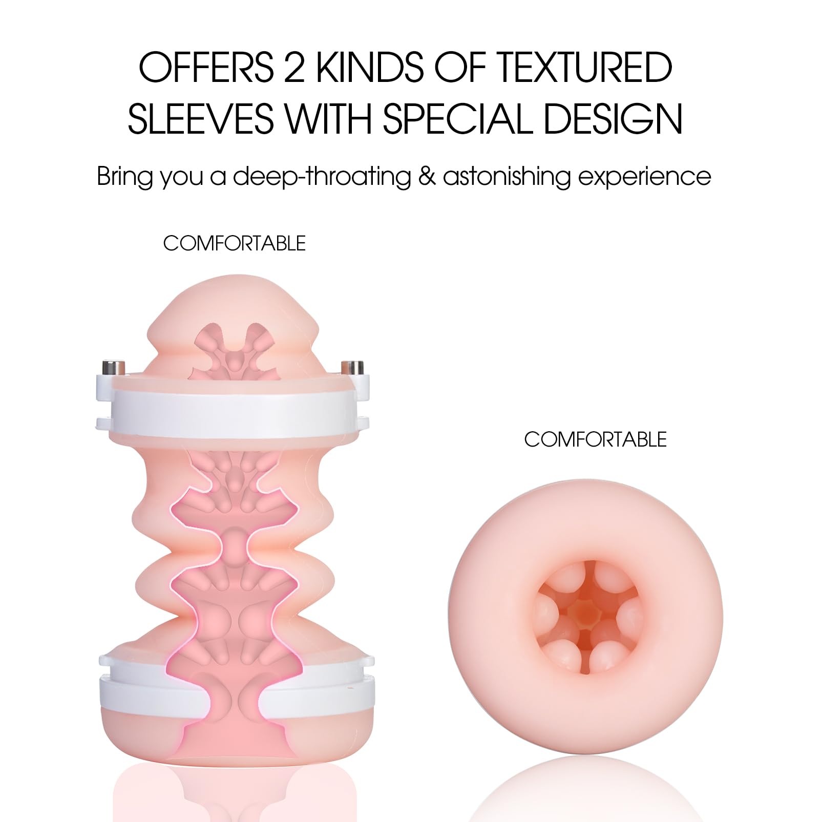 Automatic Male Masturbator Cup - Hands-Free Adult Sex Toy with 10 Thrusting Speeds & 2 Realistic Sleeves | Wearable Strap for Solo Play | Ultra Quiet 50dB | Perfect for Discreet Pleasure at Home or Travel
