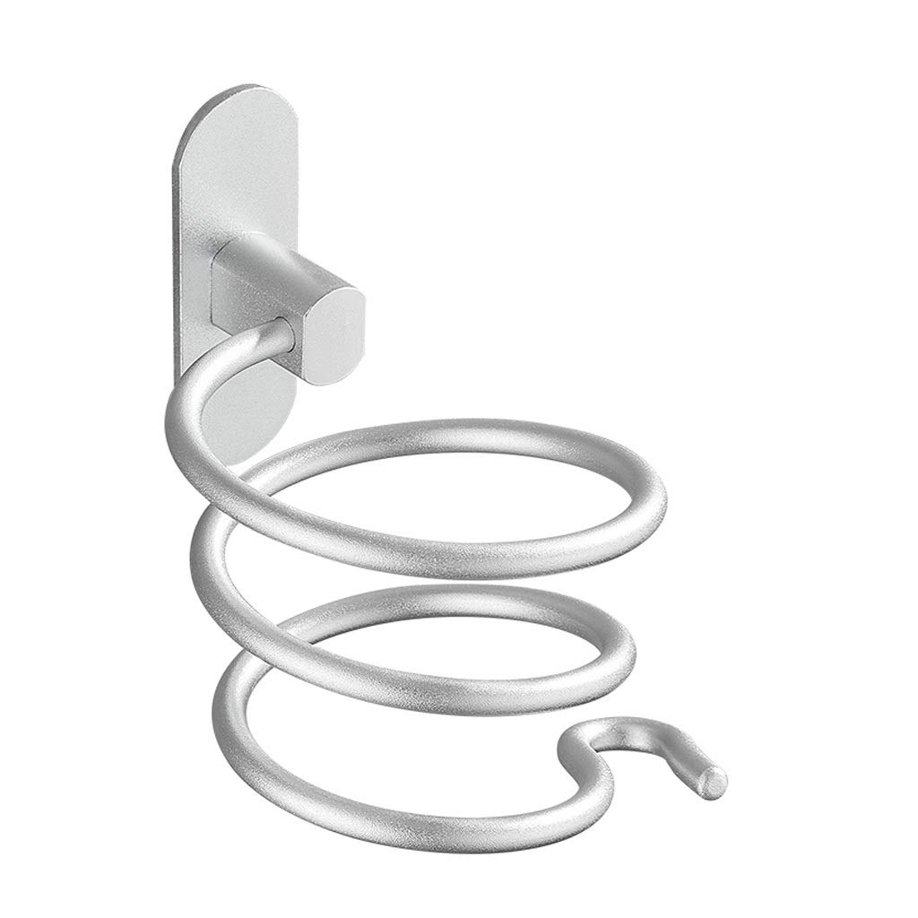 Aluminum Hair Dryer Holder Wall Mount - Spiral Stand Organizer for Bathroom & Vanity - Perfect for Hair Styling Tools, Blow Dryer Storage & Space Saving Organization
