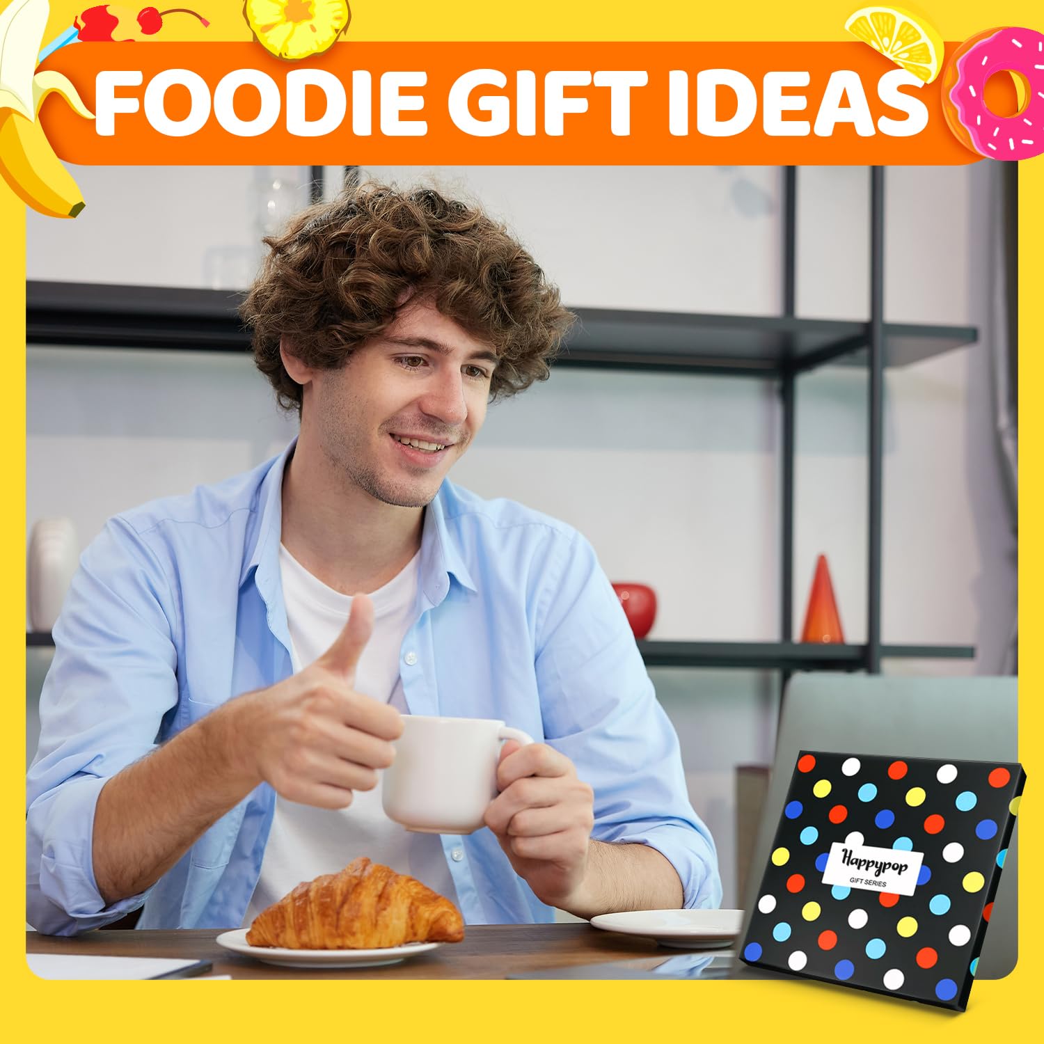 Funny Novelty Socks for Men & Teen Boys - Cute Food Designs (Pickle, Donut, Burger) - Perfect Gift for Birthday, Christmas & Casual Wear