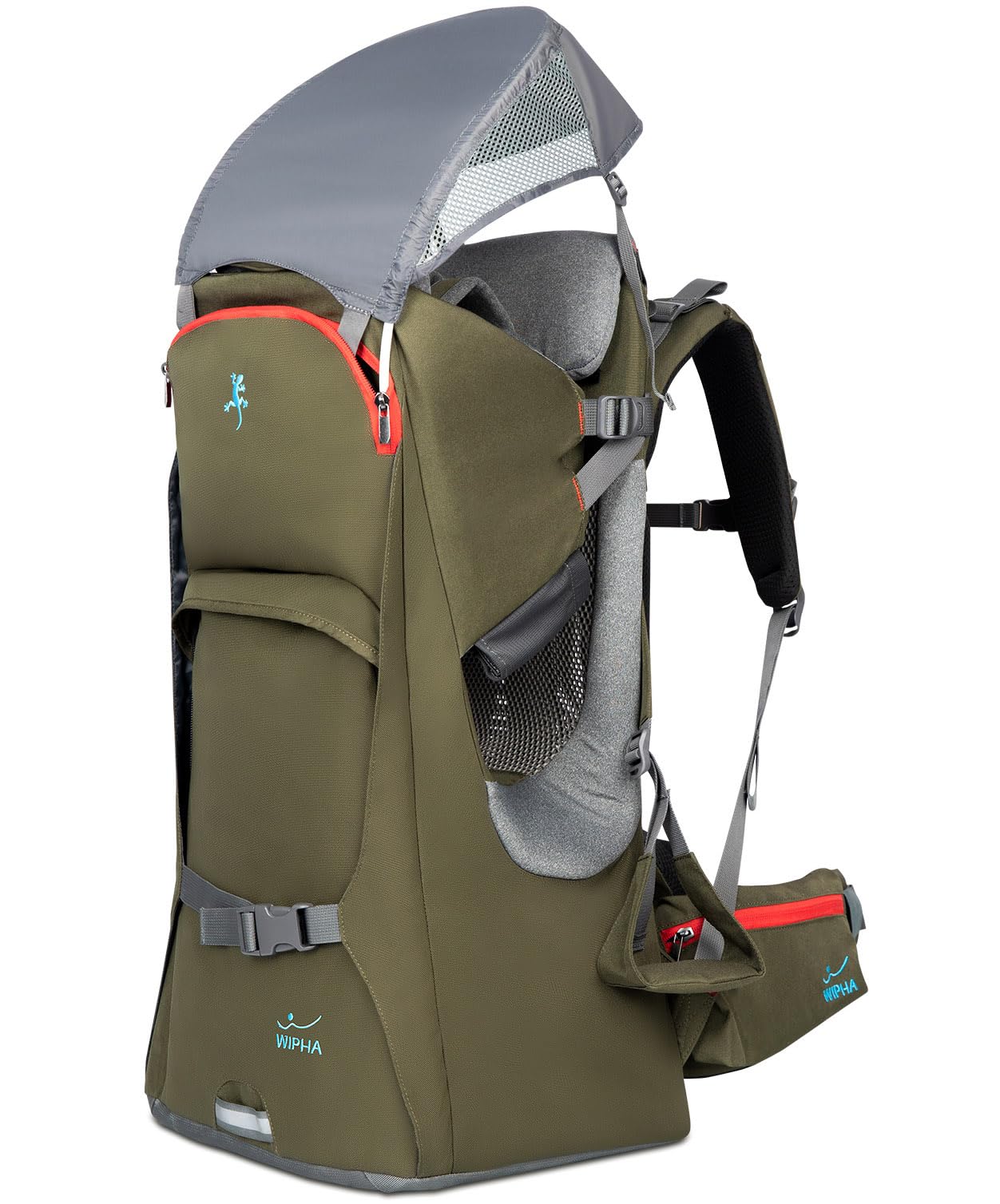 WIPHA Ergonomic Baby Backpack Carrier for Hiking - Adjustable Padded Child Seat with Sun Canopy, Large Storage & Insulated Pocket - Safe Toddler Carrier for Outdoor Adventures, Travel & Parenting