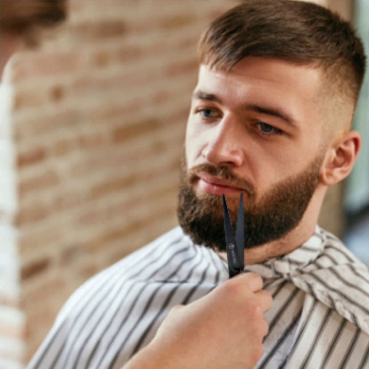 Premium Stainless Steel Beard & Mustache Scissors Set with Comb - 5 Inch Professional Grooming Kit for Men - Black & Gold Trim Scissors for Precise Facial Hair Styling at Home or Salon Use