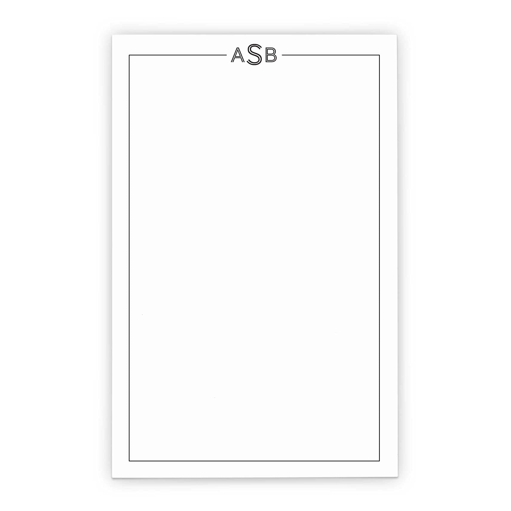 Personalized Monogrammed Notepad Set for Men - 5.5x8.5 Inch Letter Writing Paper, 50 Sheets - Perfect for Business Correspondence, Thank You Notes & Gift Giving