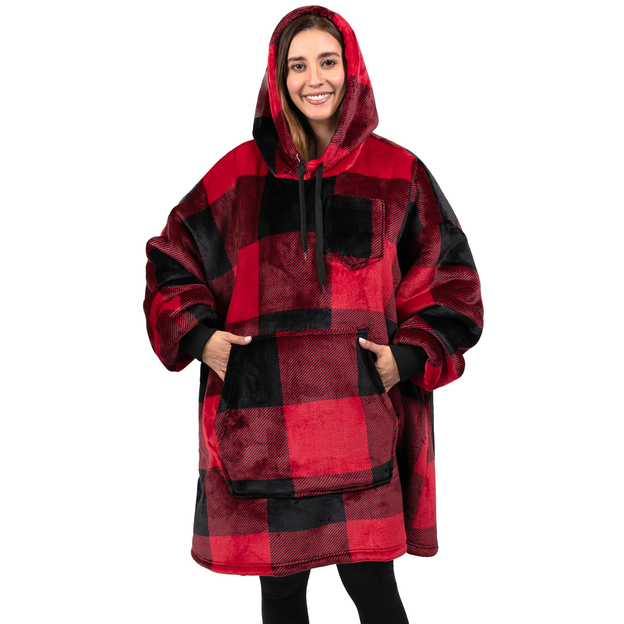 PAVILIA Women's Sherpa Wearable Blanket Hoodie - Oversized Cozy Hooded Sweatshirt Blanket for Men & Women | Perfect for Lounging, Camping & Cold Weather