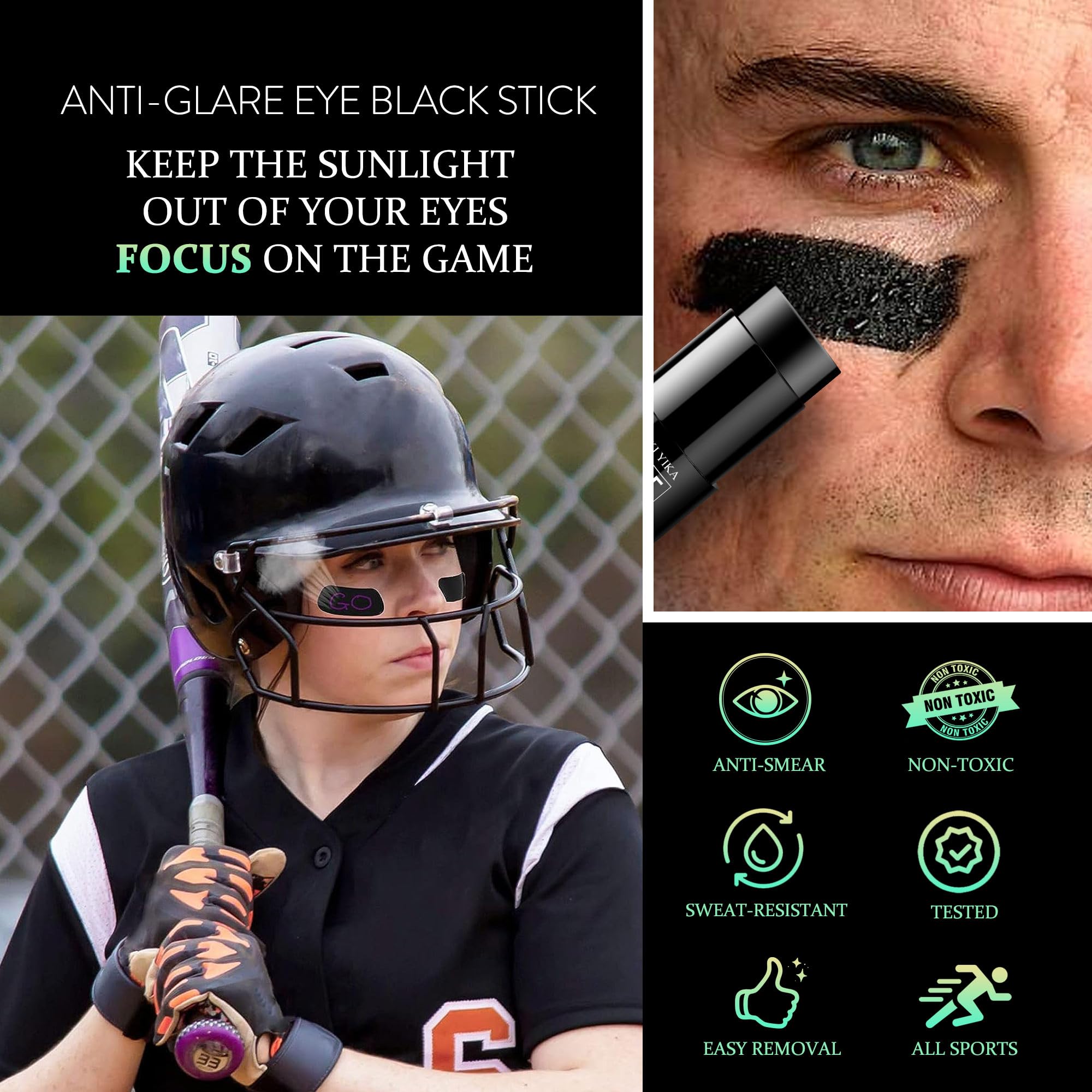 Red Face & Body Paint Stick - Non-Toxic SFX Makeup for Halloween, Cosplay, Ghost & Skeleton Costumes | Sports Eye Black Sticks for Athletes & Fans | Perfect for Parties, Performances & Game Days