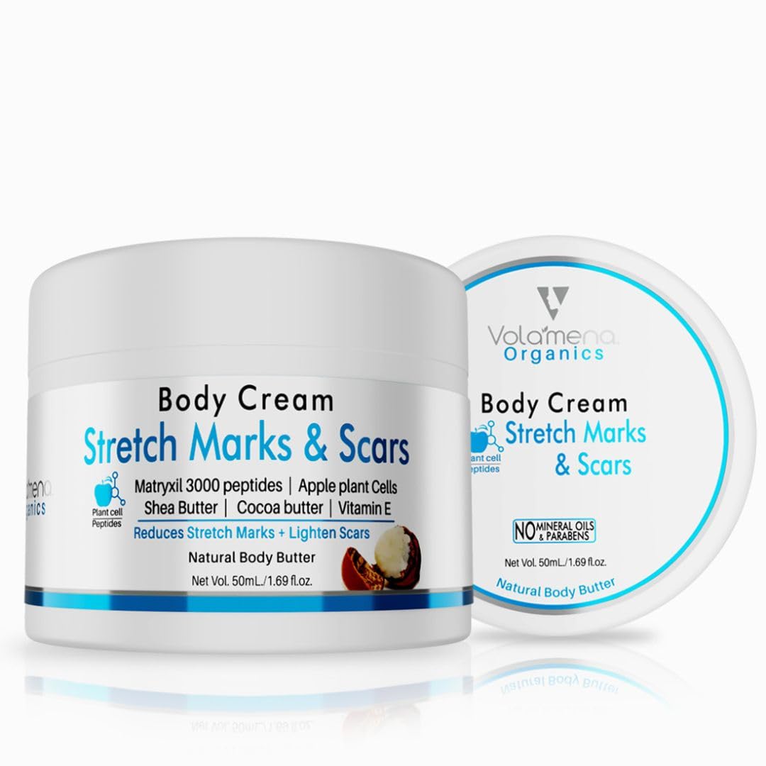 Volamena Stretch Marks & Scars Removal Cream - 50ml Moisturizing Body Lotion for Pregnancy, Weight Loss & Skin Repair - Perfect for Postpartum Care & Daily Hydration