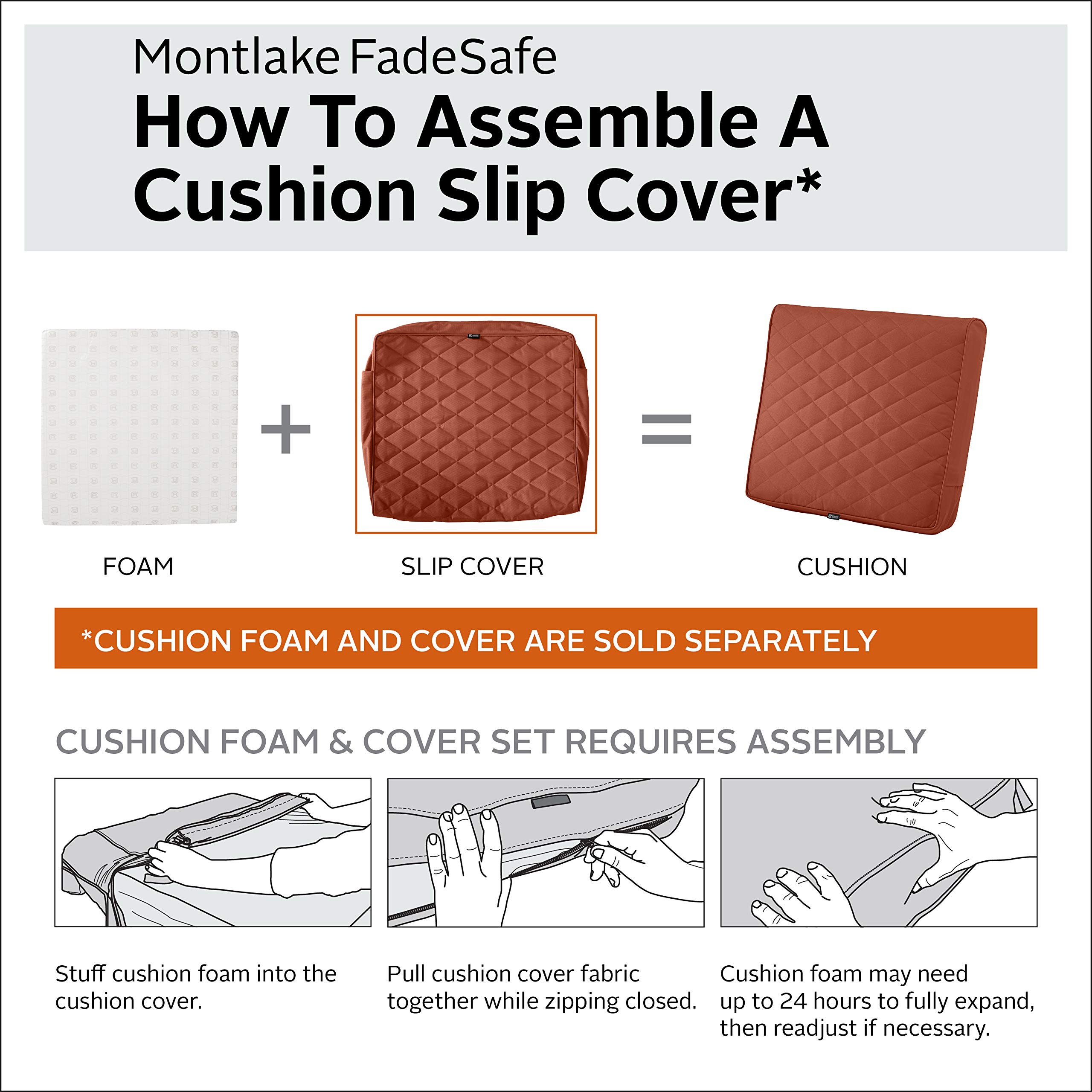 FadeSafe Water-Resistant Patio Bench Cushion Cover 42