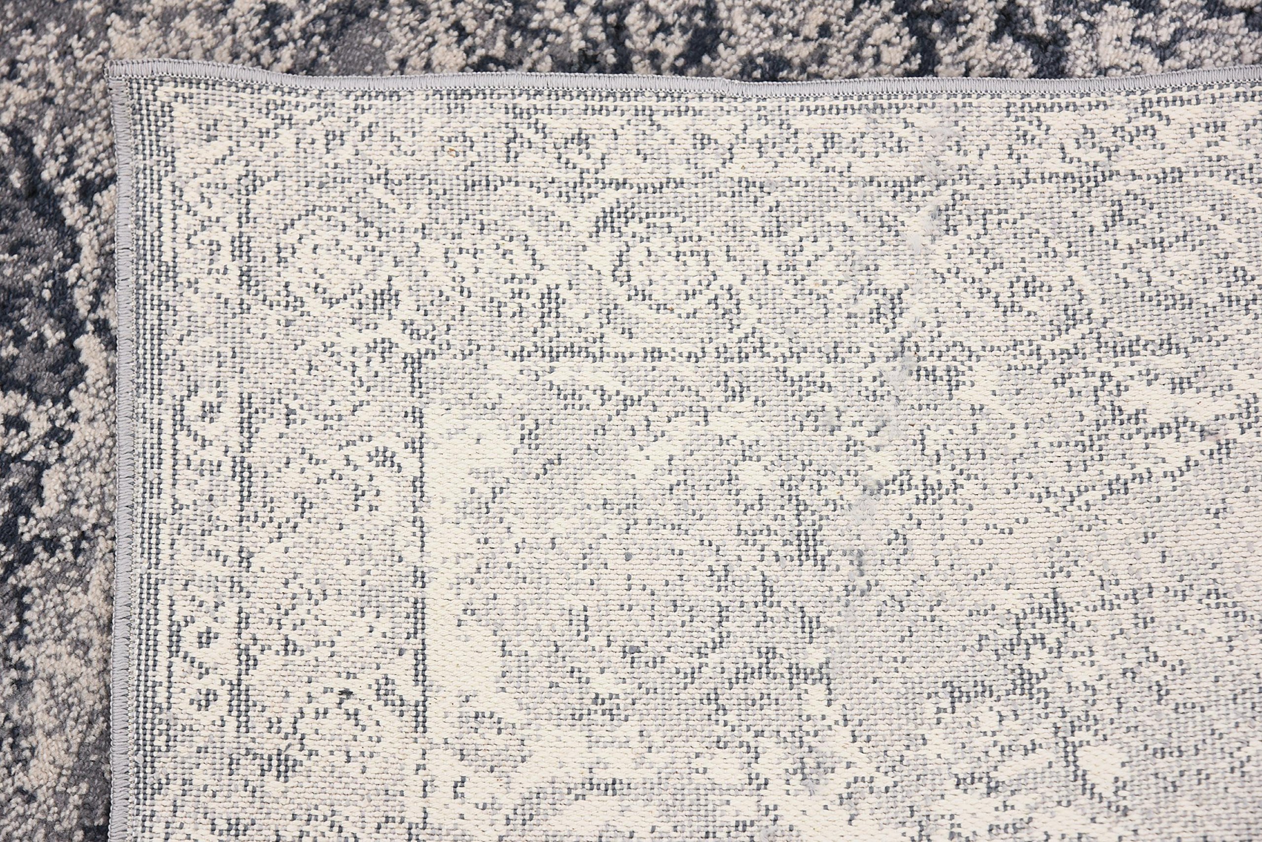 Unique Loom Victoria Runner Area Rug - 3' x 13' Dark Blue - Non-Slip Hallway Carpet for Home Decor | Perfect for Entryways, Kitchens & Long Narrow Spaces