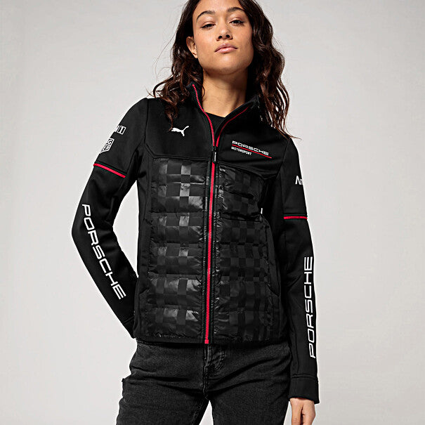 Porsche Women's Softshell Jacket - Waterproof Windproof Winter Coat with Hood | Motorsport Inspired Design for Running, Hiking & Outdoor Activities
