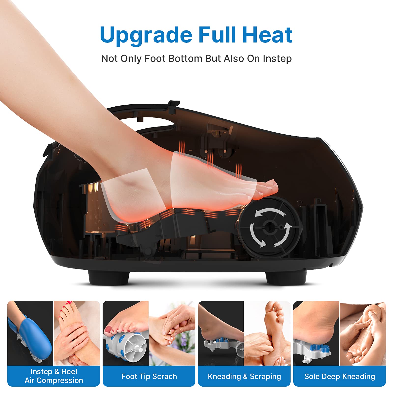 RENPHO Shiatsu Foot Massager with Heat & Remote Control - FSA HSA Eligible Electric Foot Massage Machine for Men & Women, Fits Up to Size 12 - Perfect for Home Relaxation, Pain Relief & Stress Relief After Work