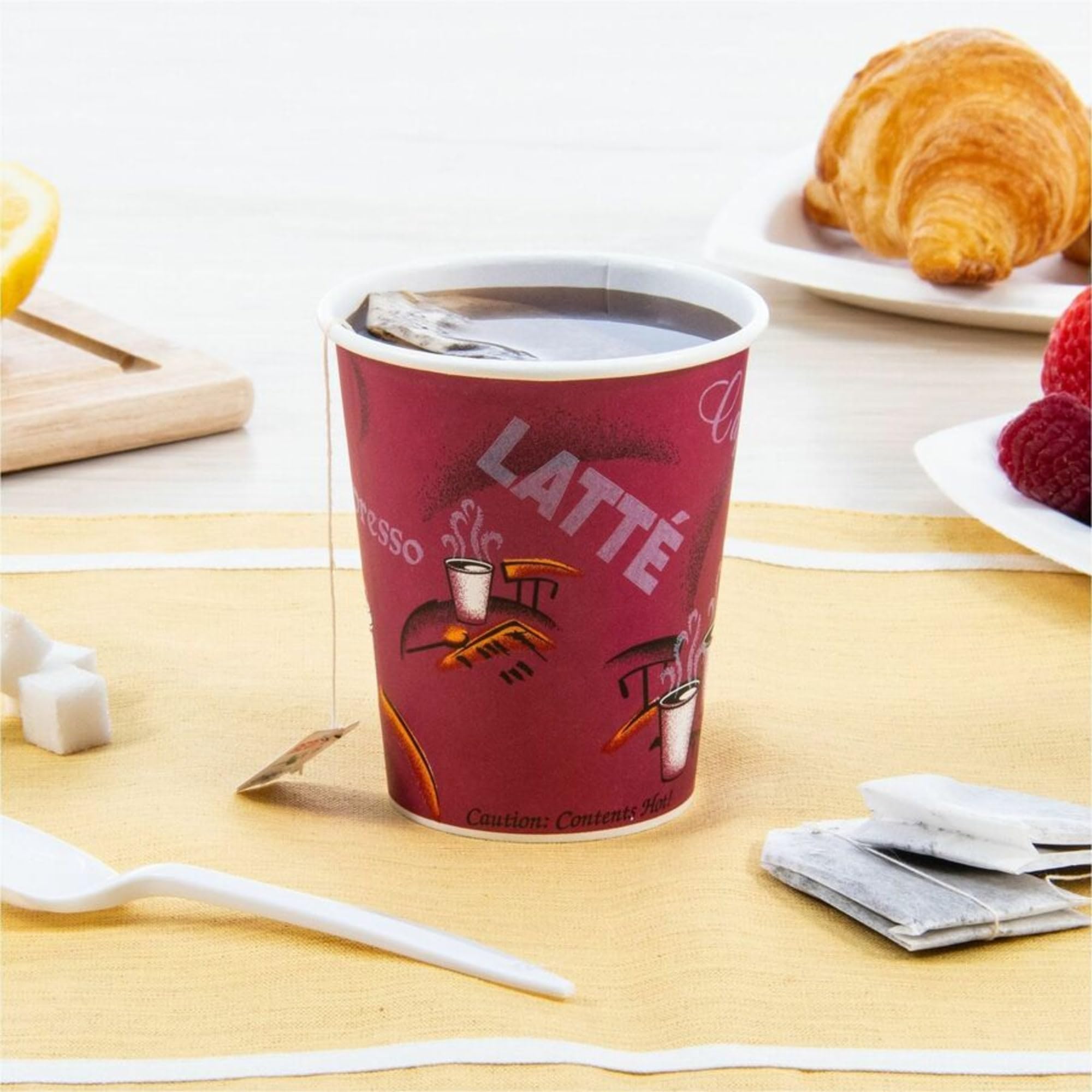 Solo® 10 Oz Maroon Paper Hot Cups - Pack of 300 | Disposable Coffee Cups for Office, Parties & Catering