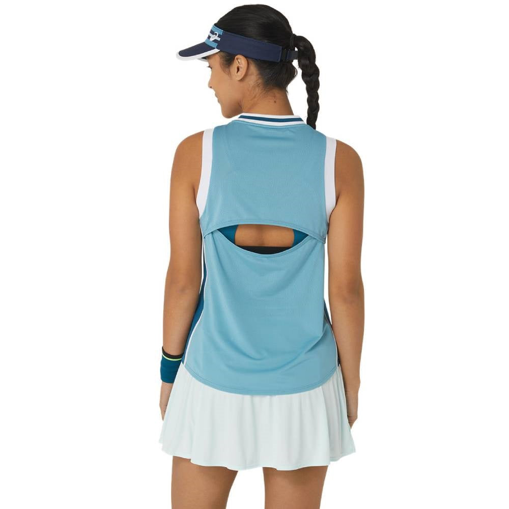 ASICS Women's Match Tank Top - Lightweight Breathable Workout Shirt for Running, Yoga & Gym (Blue) | Perfect for Training, Fitness & Active Lifestyle