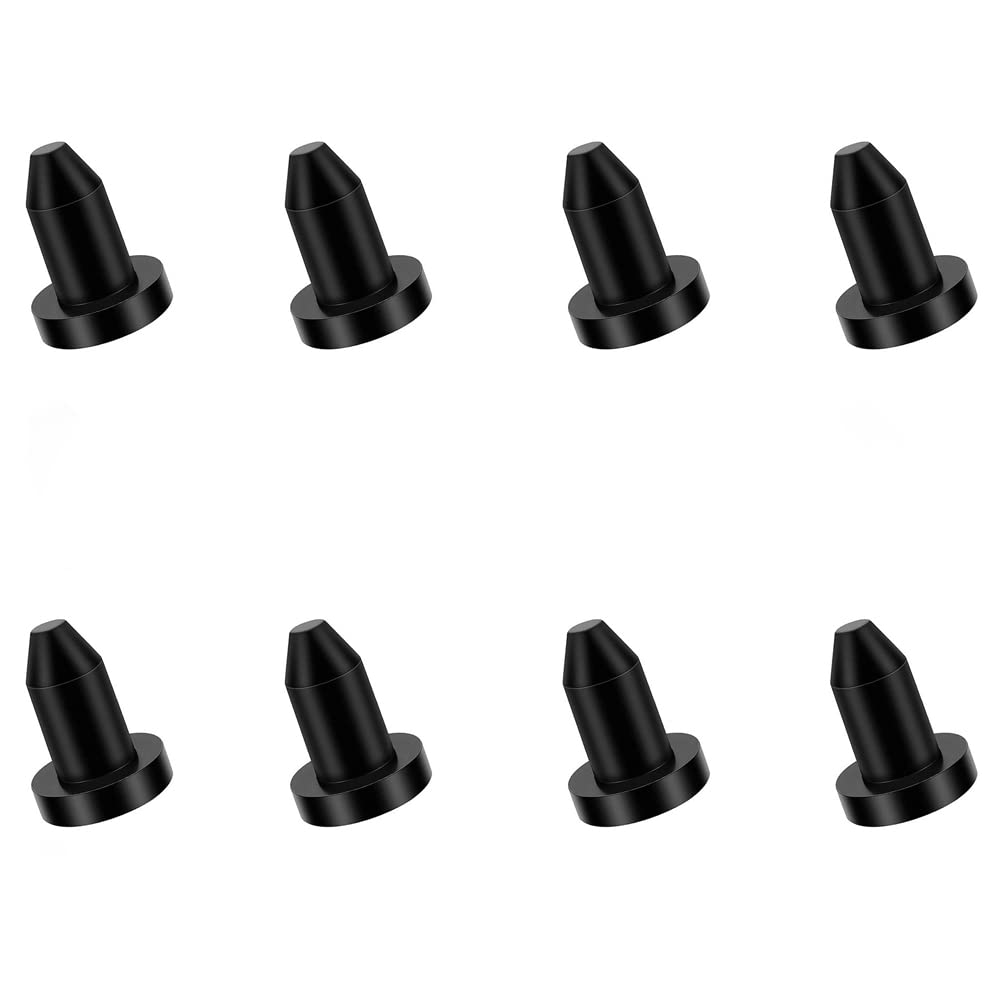 8 Pieces Kayak Drain Plug Kit - Scupper Plugs & Drain Hole Stoppers for Kayaks & Fishing Boats | Push-in Bung Plugs for Waterproofing & Leak Prevention | Perfect for Kayaking, Fishing & Marine Use (Black)