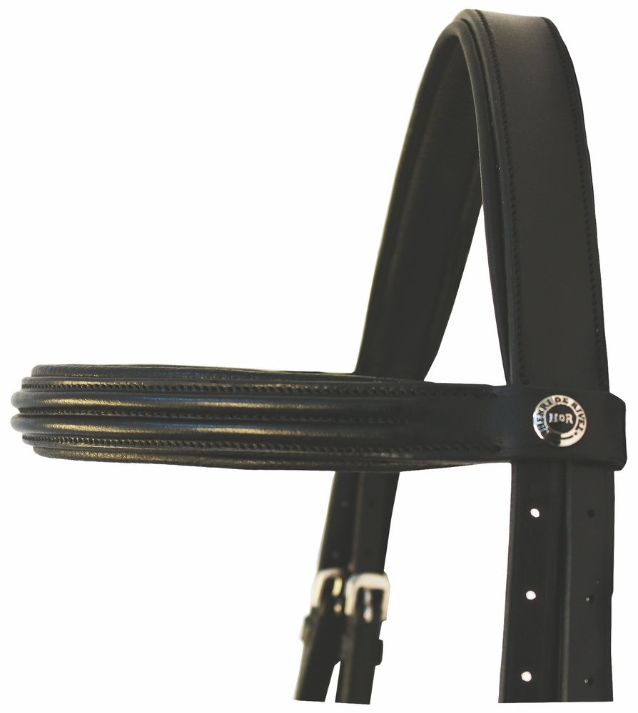 Henri de Rivel Premium Padded Dressage Bridle with Crank Noseband - Comfortable & Adjustable Horse Riding Equipment for Dressage Training & Competition