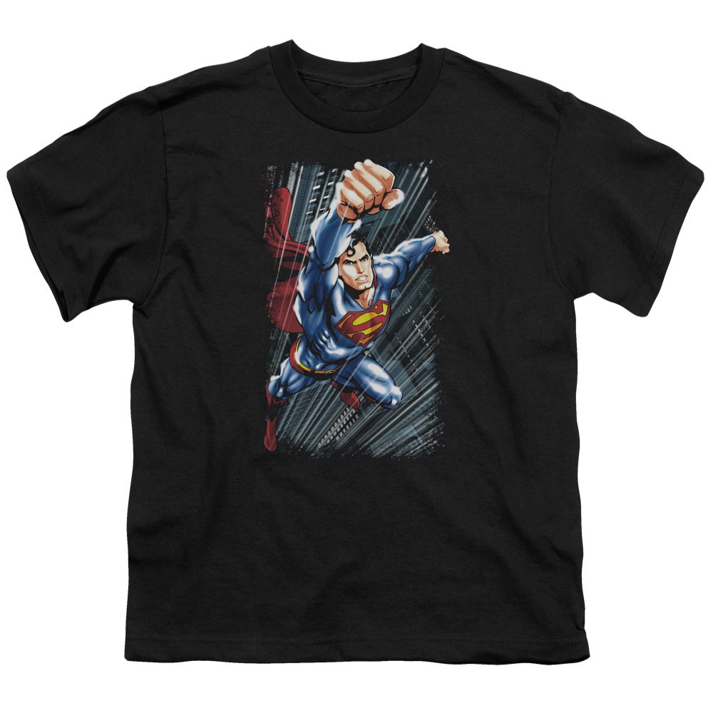 Superman Faster Than Unisex Youth T-Shirt | DC Comics Graphic Tee for Boys & Girls | Casual Wear, Cosplay & Superhero Costume