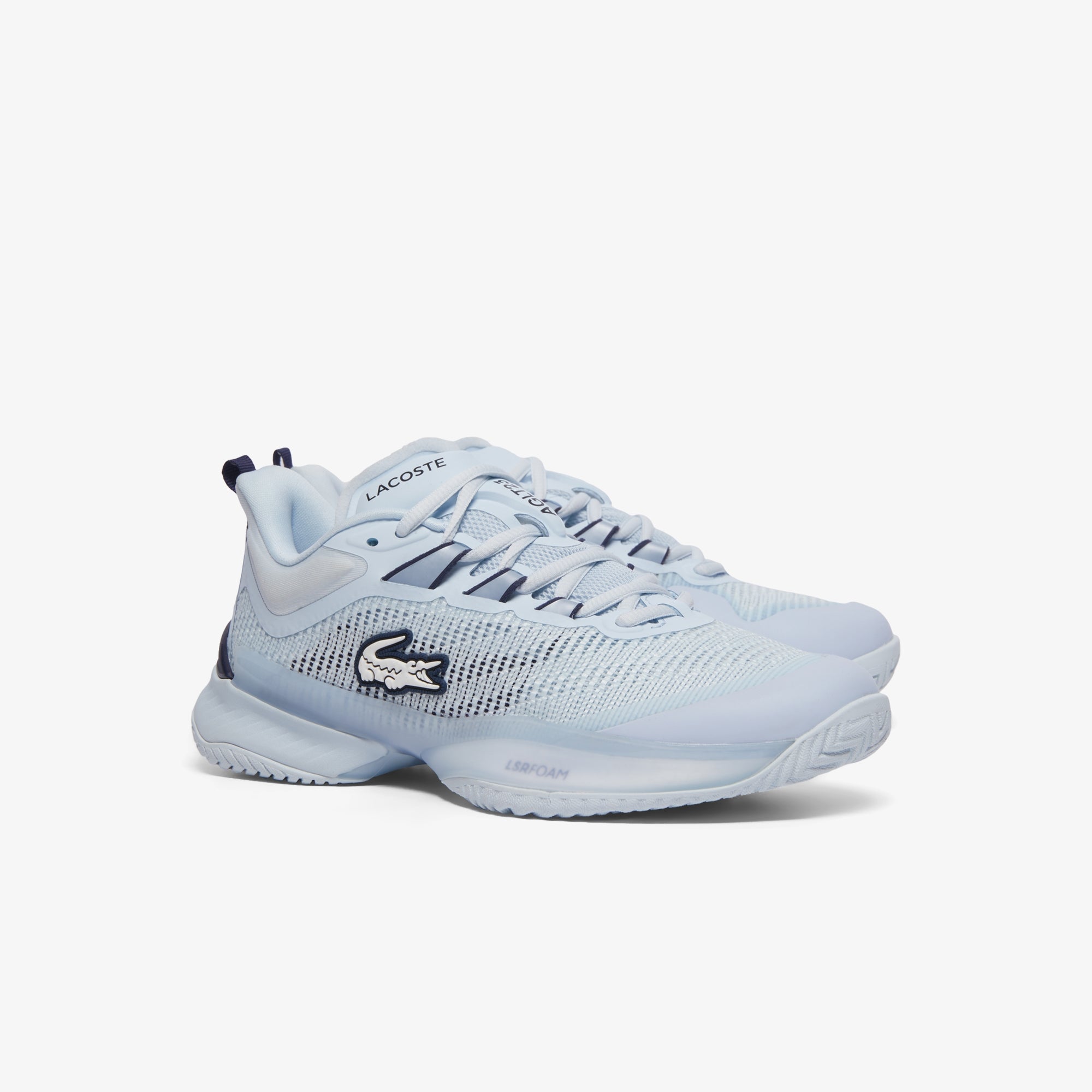 Lacoste Women's AG LT23 Ultra Tennis Shoes - Light Blue/Navy - Lightweight Comfort for Casual Wear & Sports Activities