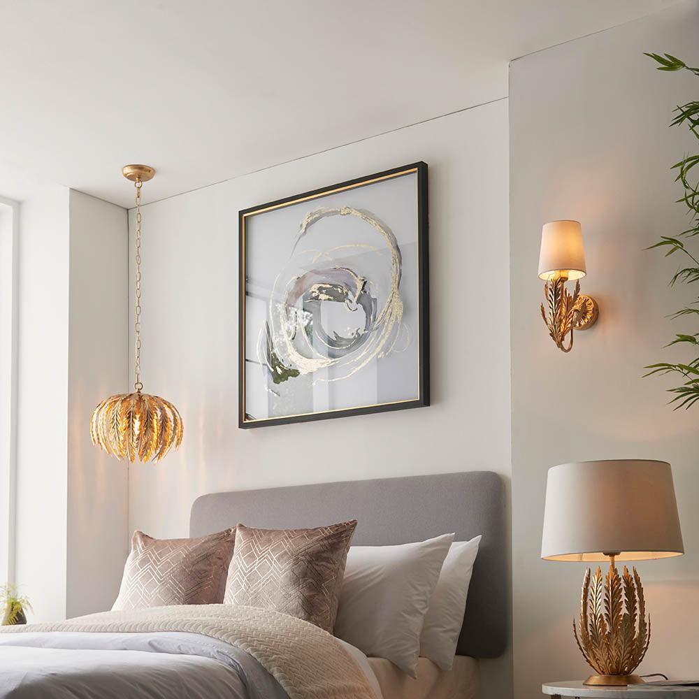 Endon Delphine 1 Light Gold Leaf Table Lamp - Elegant Home Decor for Living Room, Bedroom & Office - Perfect for Reading, Accent Lighting & Interior Design