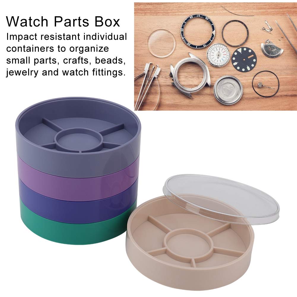 5-Layer Watch Parts Storage Box & Repair Tool Organizer - Round Watchmaker Tray for Jewelry, Watch Repair & DIY Crafts - Perfect for Watchmakers, Hobbyists & Professional Repair Shops