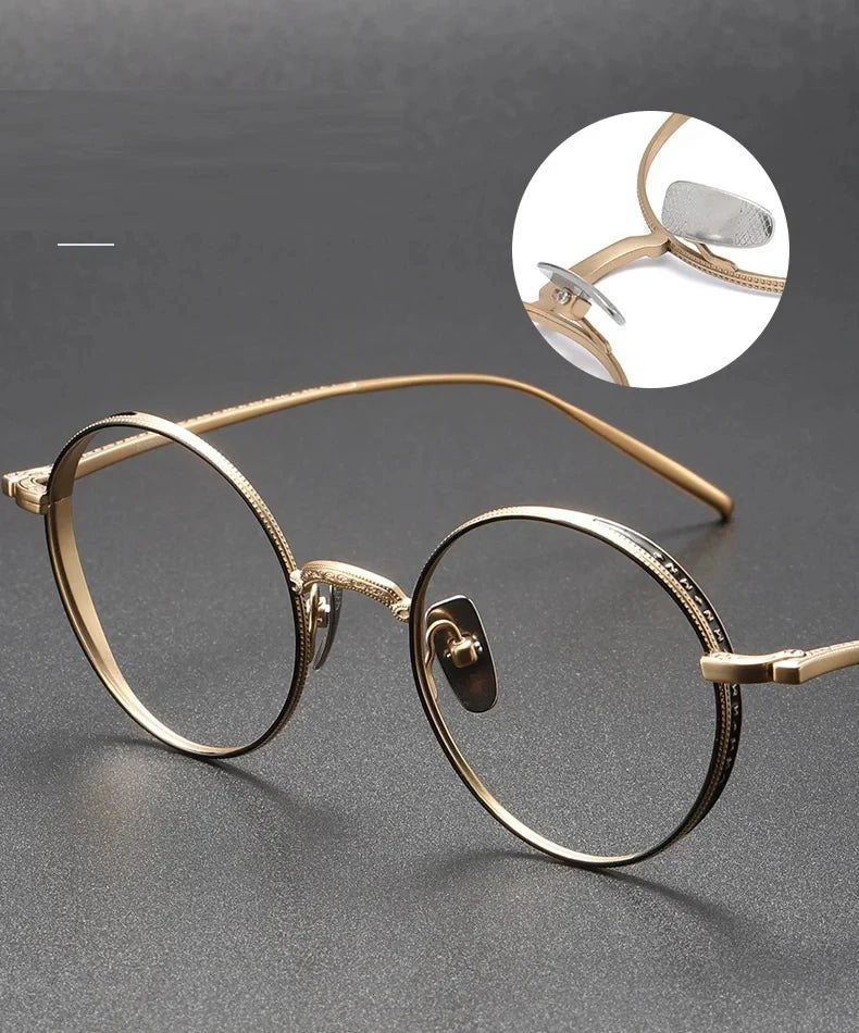 Aimee Unisex Full Rim Round Titanium Eyeglasses Frame 133087 - Lightweight Durable Glasses for Work, Reading & Everyday Wear
